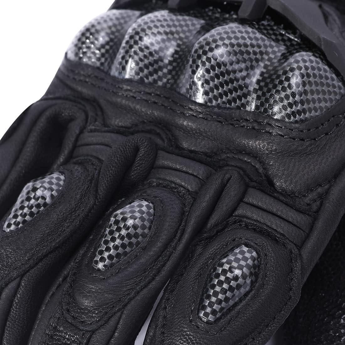 Guantes de motocicleta Harssidanzar KM046 cuero negro S