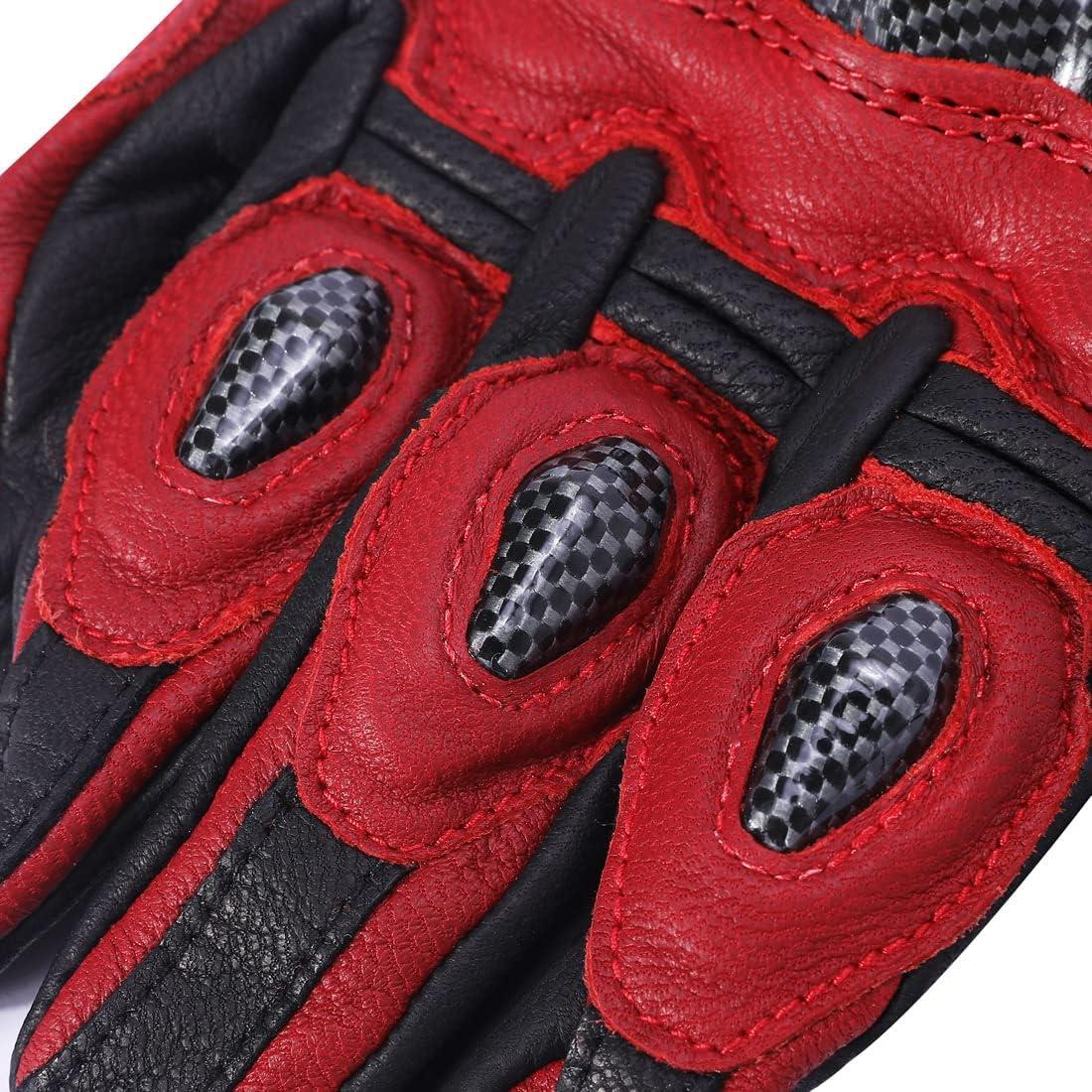 Guantes de motocicleta Harssidanzar KM046 cuero negro S