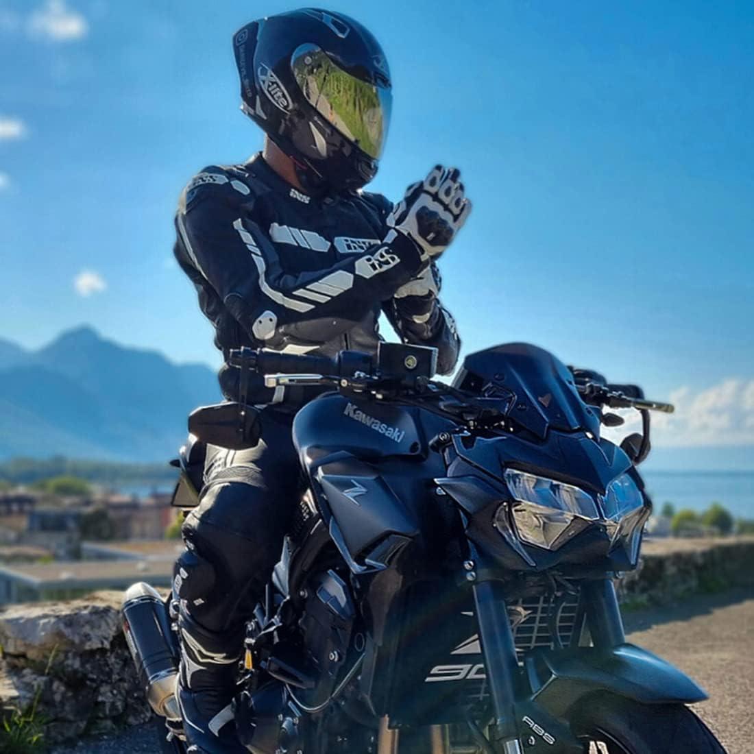 Guantes de motocicleta Harssidanzar KM046 cuero táctil S