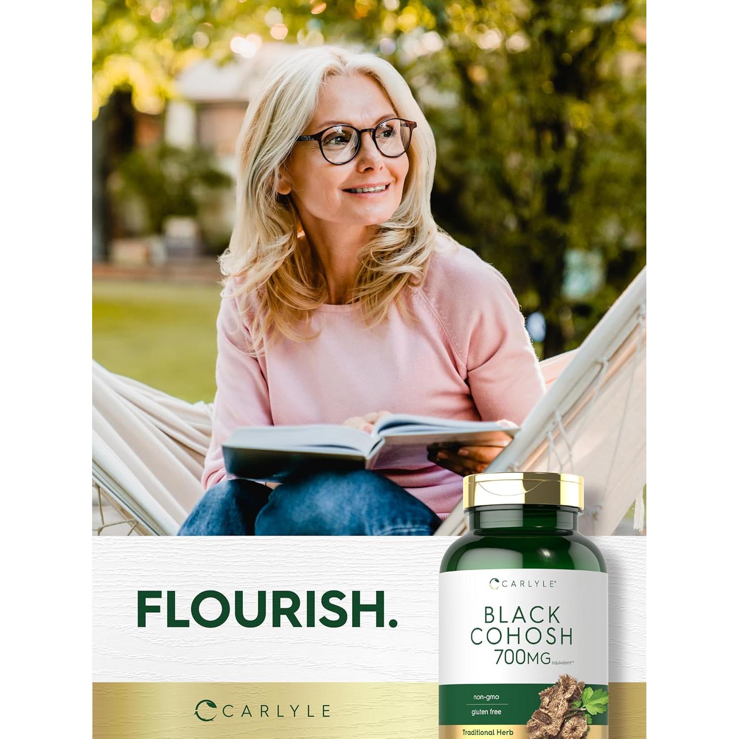 Cápsulas de Black Cohosh Carlyle 700mg 300 Unidades Sin OGM Gluten