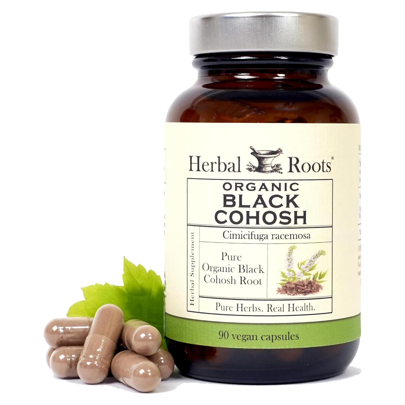 Raíz de Cohosh Negro Orgánica Herbal Roots | 90 Cápsulas Veganas | Apoyo Menopausia