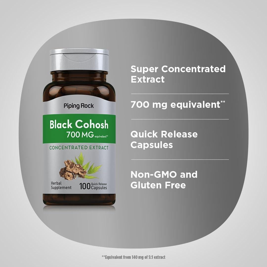 Extracto de Raíz de Cohosh Negro Piping Rock 700 mg 100 Cápsulas