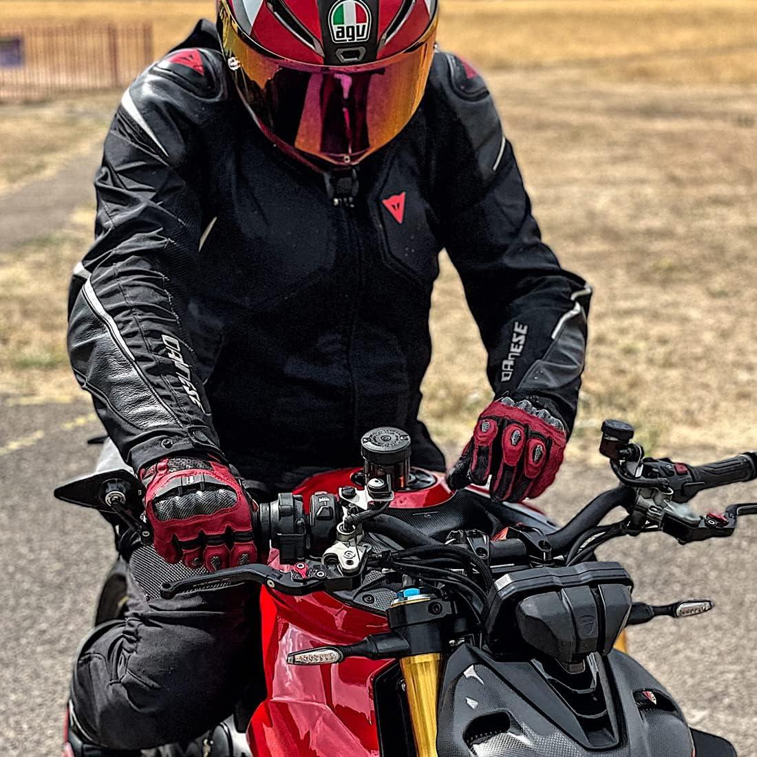 Guantes de motocicleta Harssidanzar KM046 cuero negro S