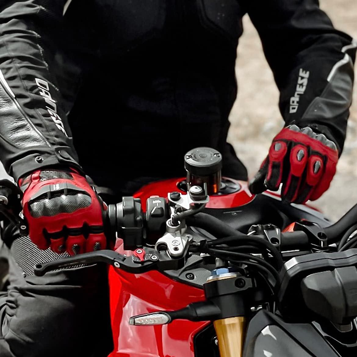 Guantes de motocicleta Harssidanzar KM046 cuero negro S