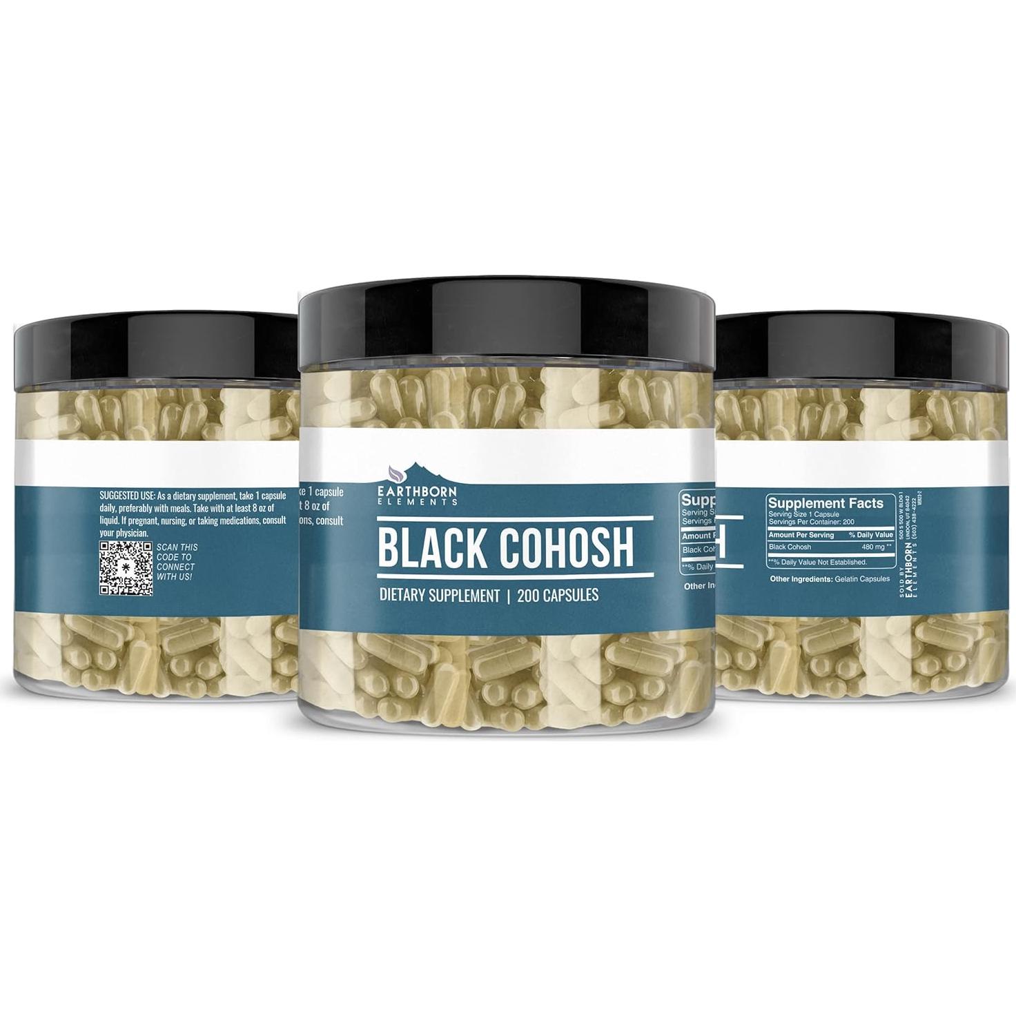 Cohosh Negro Elementos de la Tierra 200 Cápsulas Puras