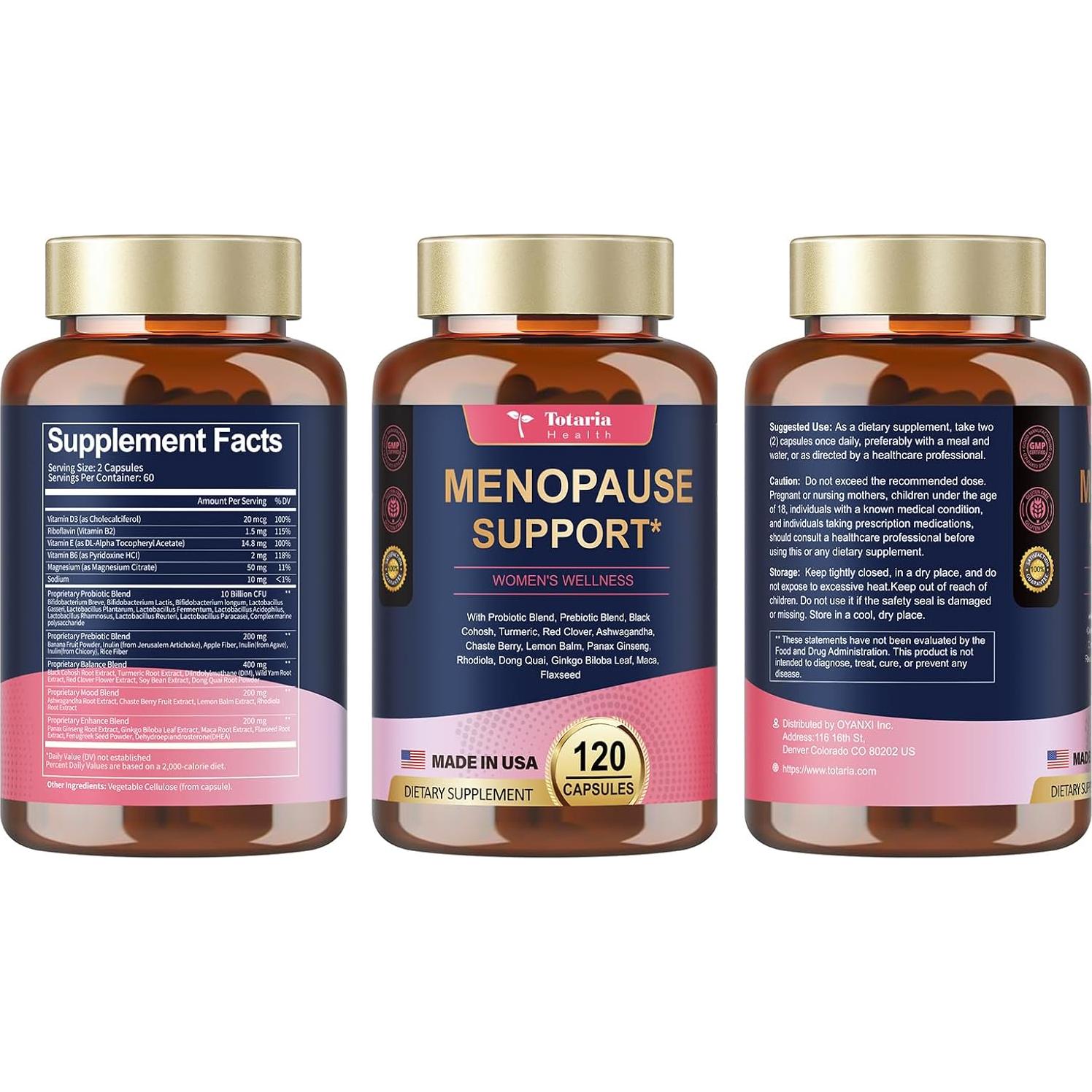 Suplemento Menopausia 40-en-1 Totaria 120 Cápsulas Veganas