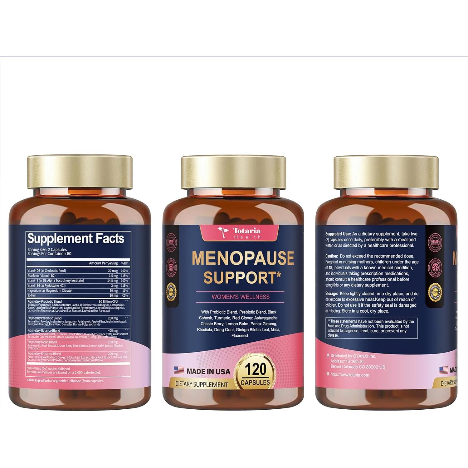 Suplemento Menopausia 40-en-1 Totaria 120 Cápsulas Veganas