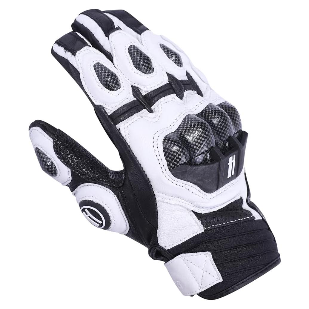 Guantes de motocicleta Harssidanzar KM046 cuero negro S