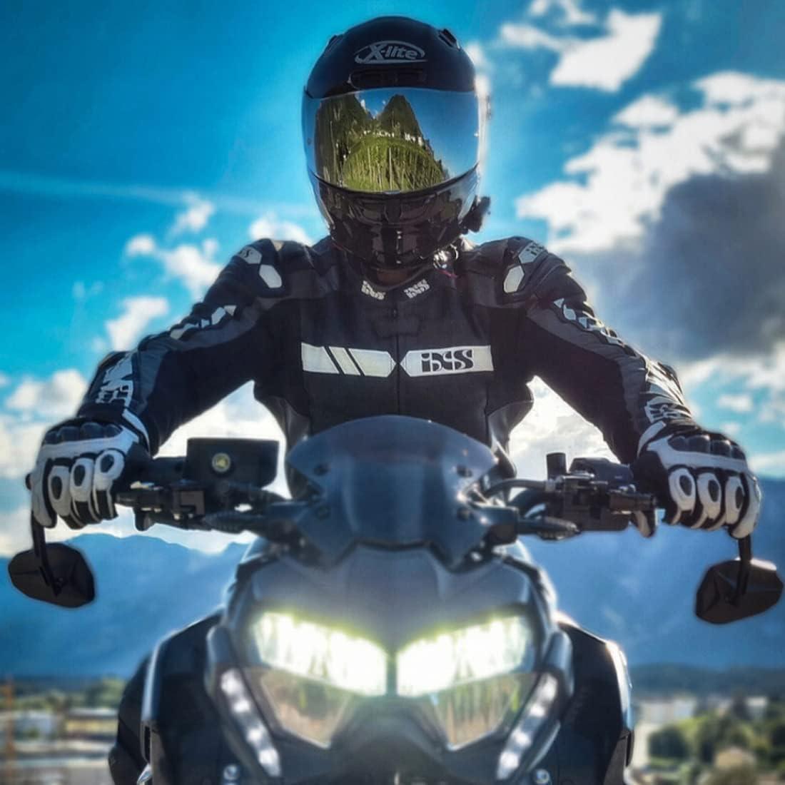 Guantes de motocicleta Harssidanzar KM046 cuero negro S