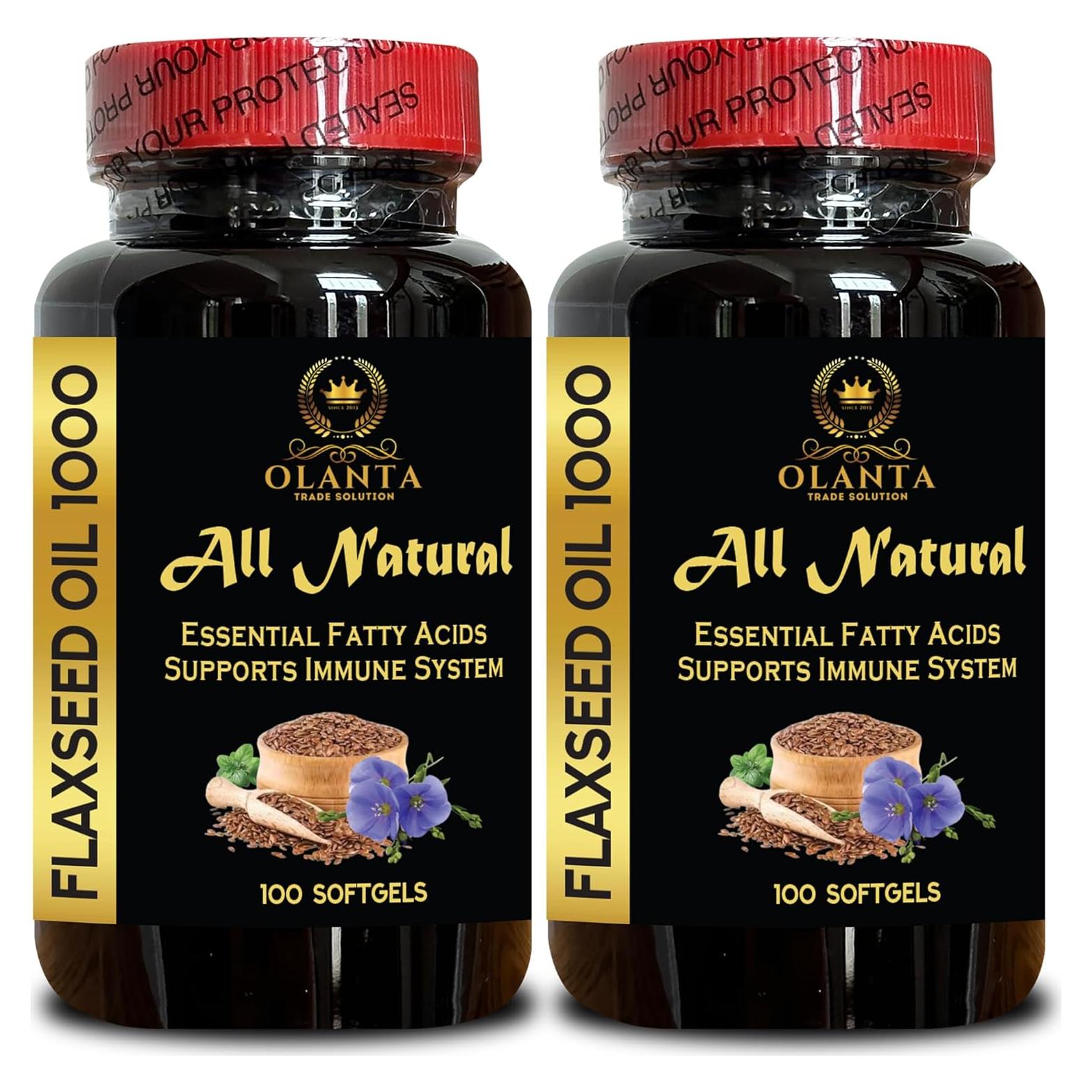 Cápsulas de Aceite de Semilla de Lino Orgánico Vitalabs - 200 Unidades - Vegano