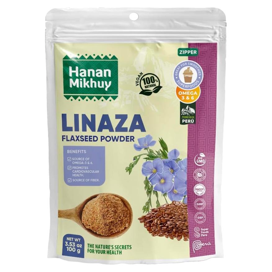 Polvo de Linaza Mikhuy 100g Vegano Sin Gluten - 3 Paquetes