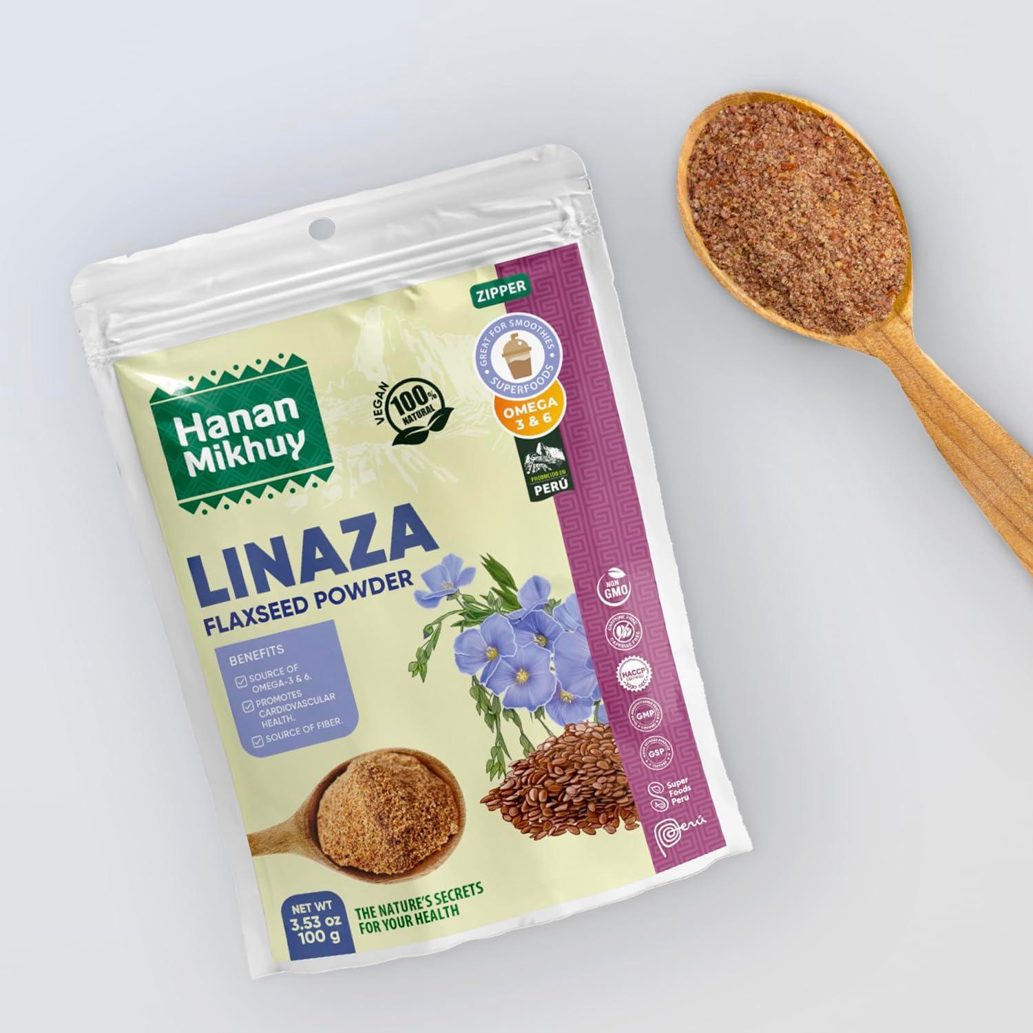 Polvo de Linaza Mikhuy 100g Vegano Sin Gluten - 3 Paquetes