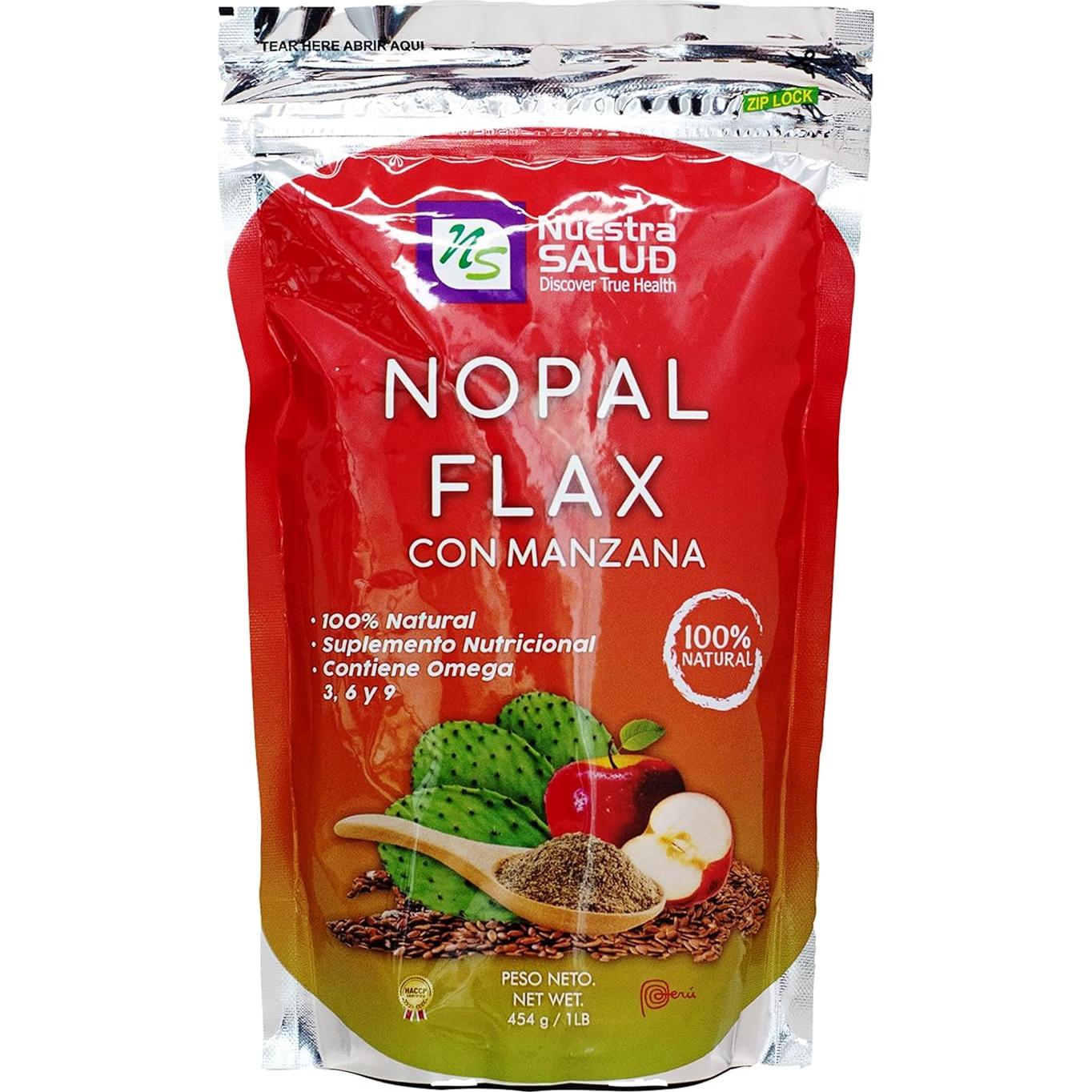 Nopal Linaza Plus Manzana 454g - 100% Natural y Saludable