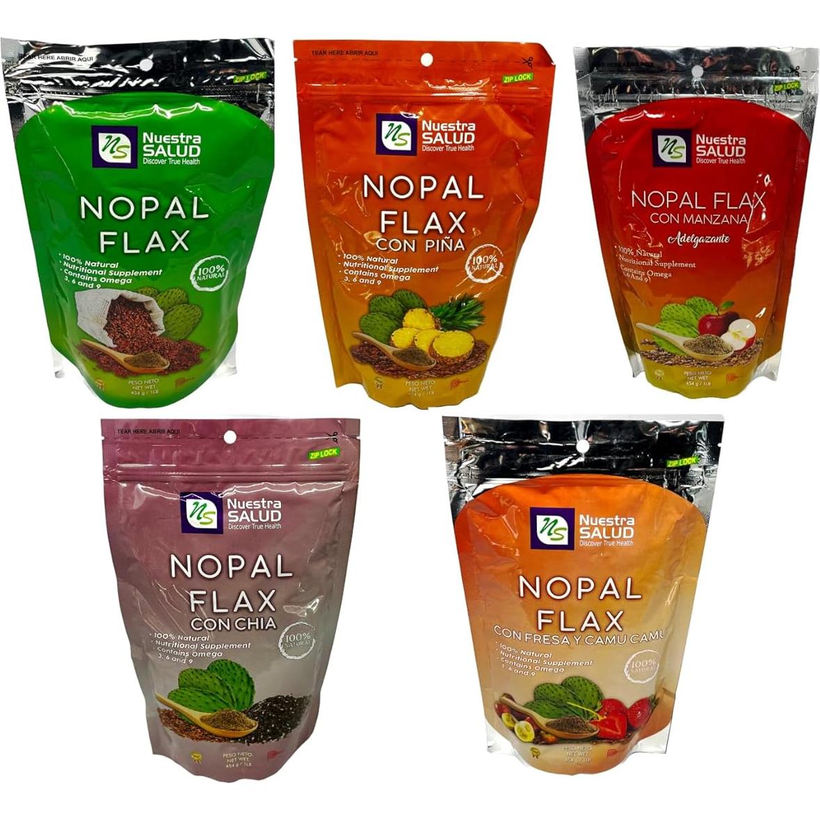 Nopal Linaza Plus Manzana 454g - 100% Natural y Saludable