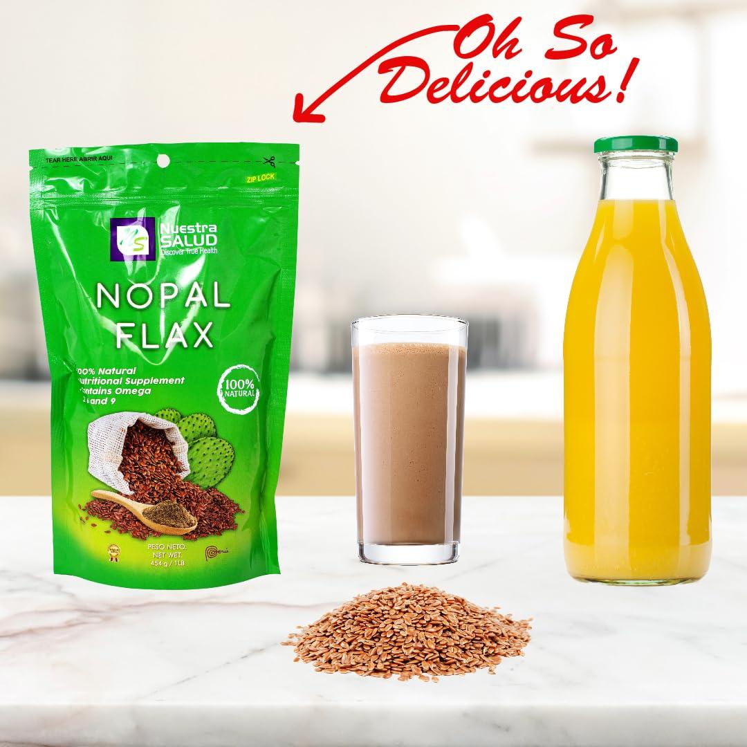 Nopal Linaza Plus Manzana 454g - 100% Natural y Saludable