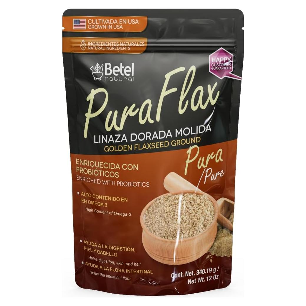 Polvo de Semilla de Lino Dorada Betel Natural 340g con Probioticos