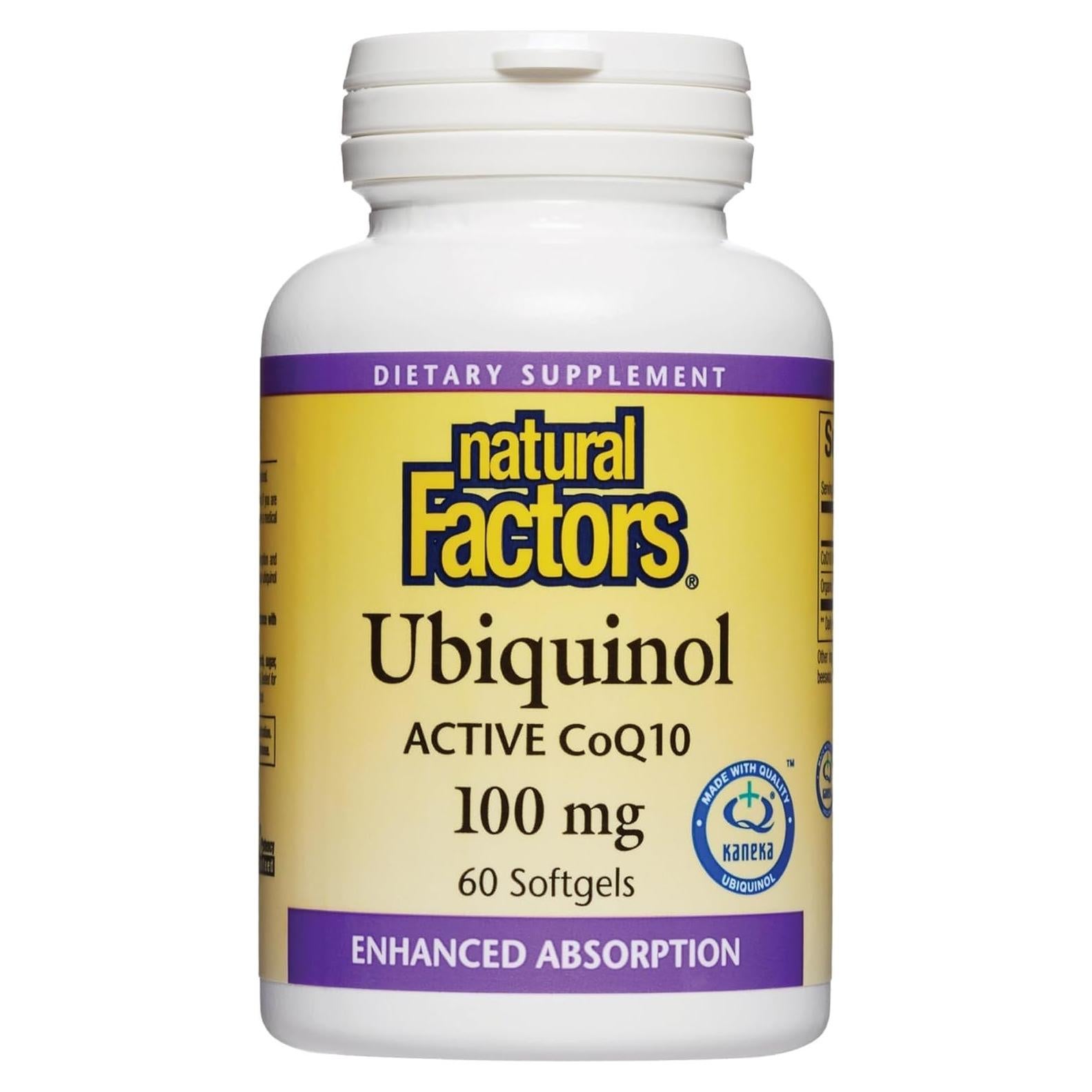 Suplemento Ubiquinol CoQ10 Natural Factors 100 mg 60 Gelatinas