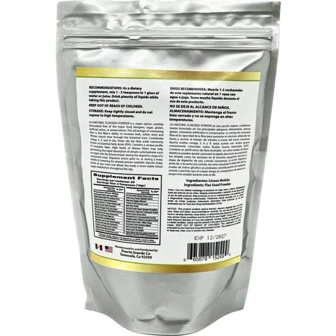 Fibra de Linaza 100% Natural FORTE 227g Suplemento Dietético