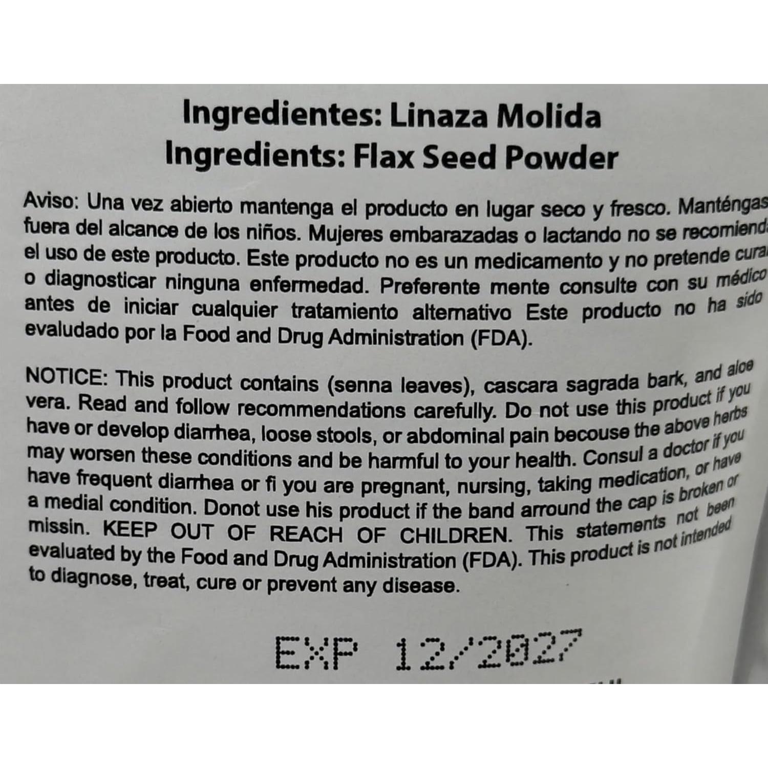 Fibra de Linaza 100% Natural FORTE 227g Suplemento Dietético
