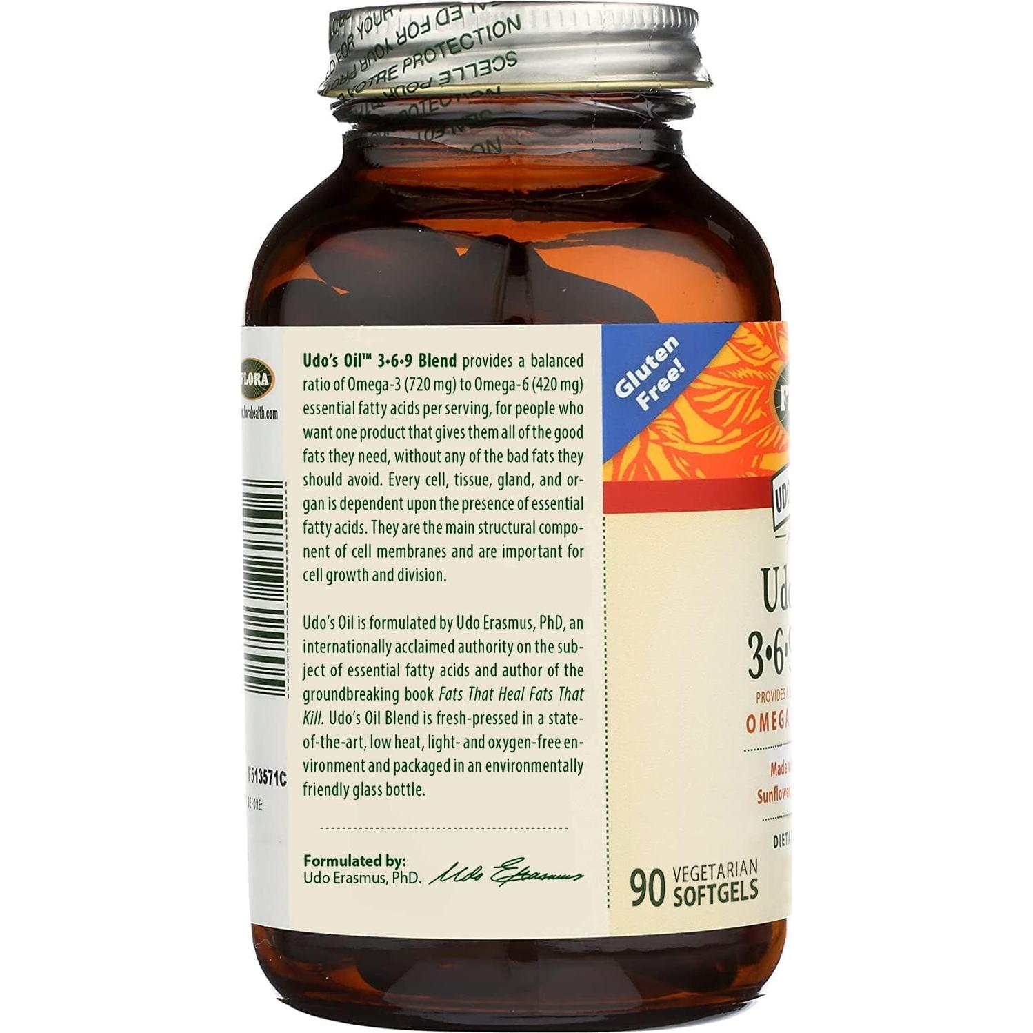 Flora Udo's Oil Omega 3-6-9 90 Cápsulas Vegetarianas