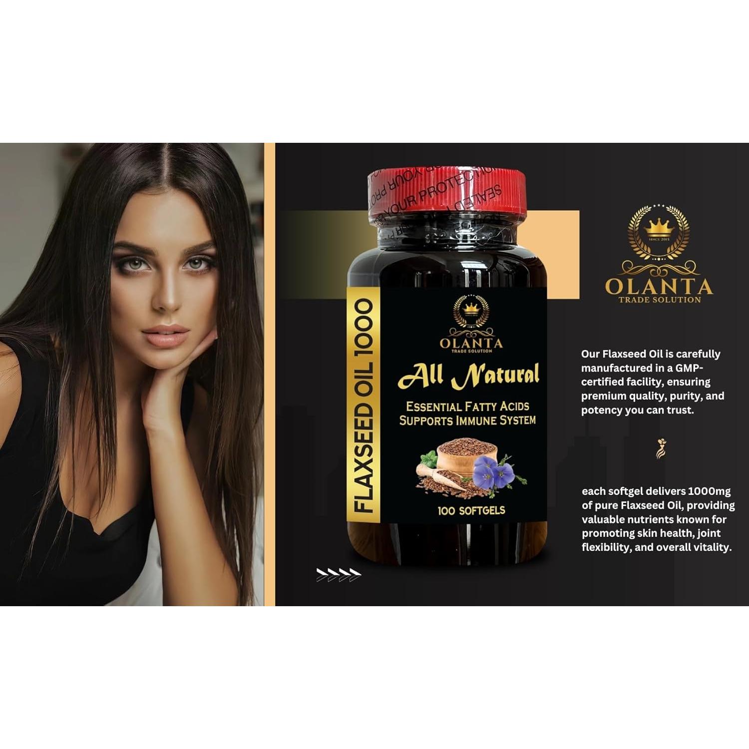 Aceite de Semilla de Lino Orgánico Vitalabs 1000 mg 100 Cápsulas