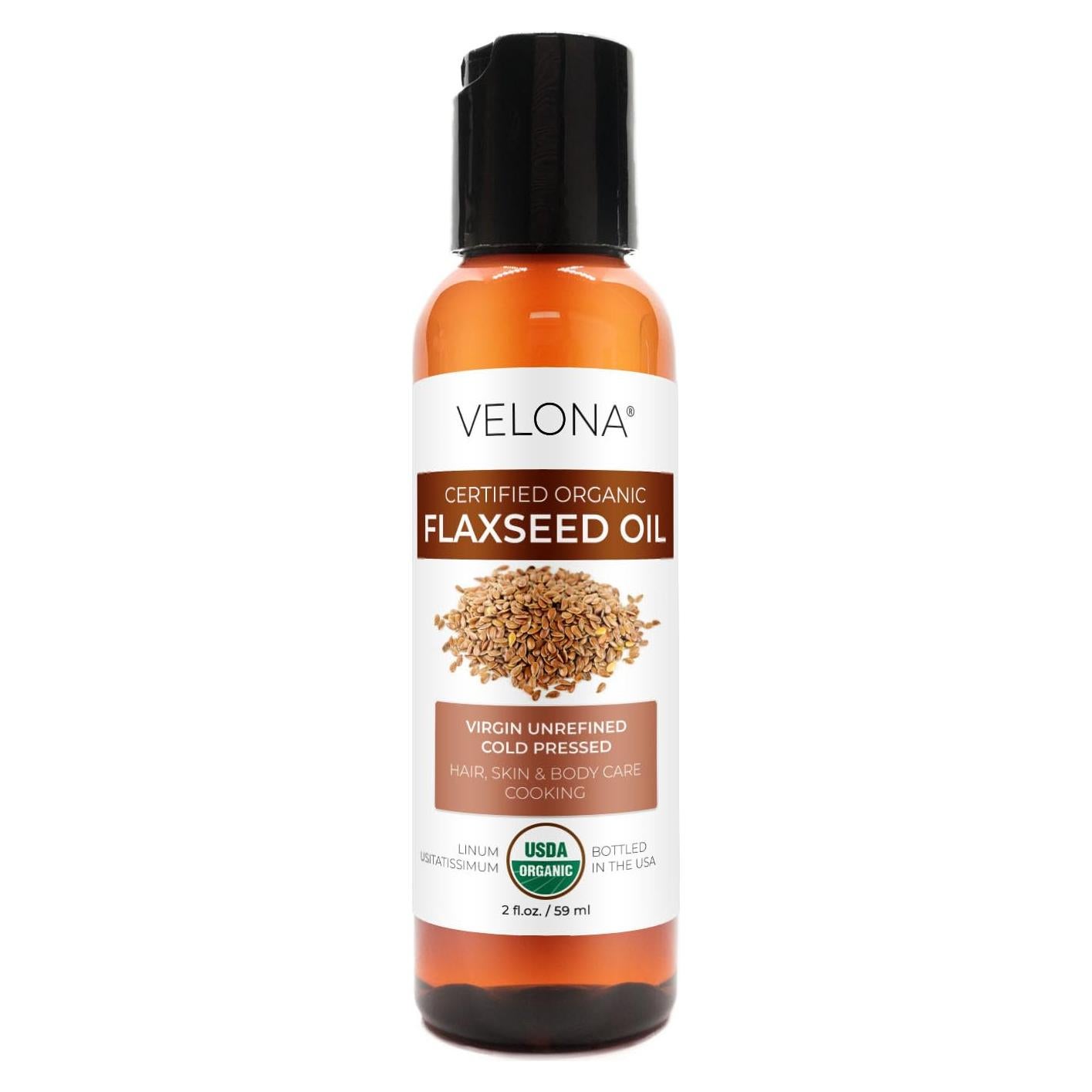 Aceite de Linaza Orgánico Velona 60 ml - 100% Puro y Natural