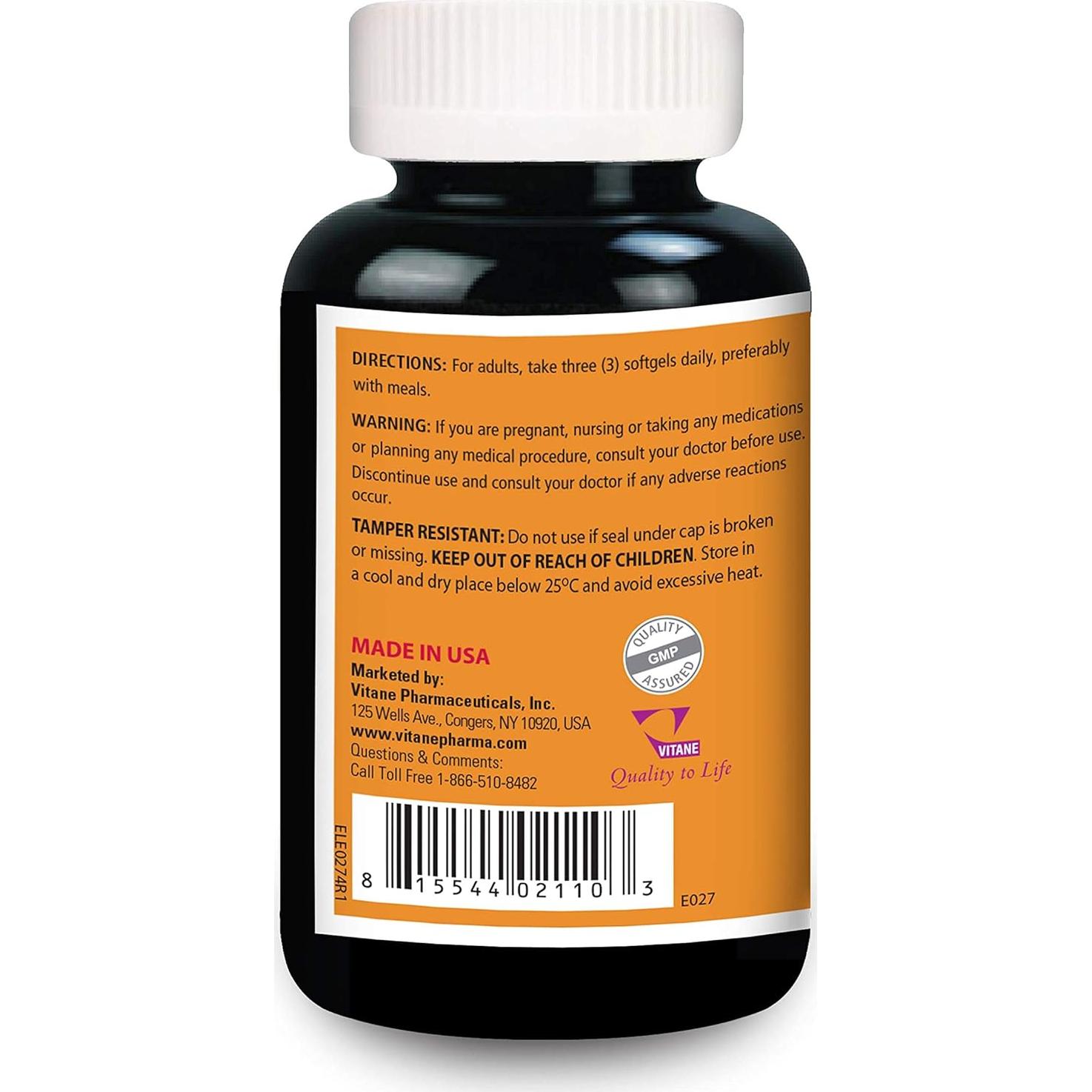 Suplemento Omega 3-6-9 Vitane - 30 Cápsulas Blandas Orgánicas