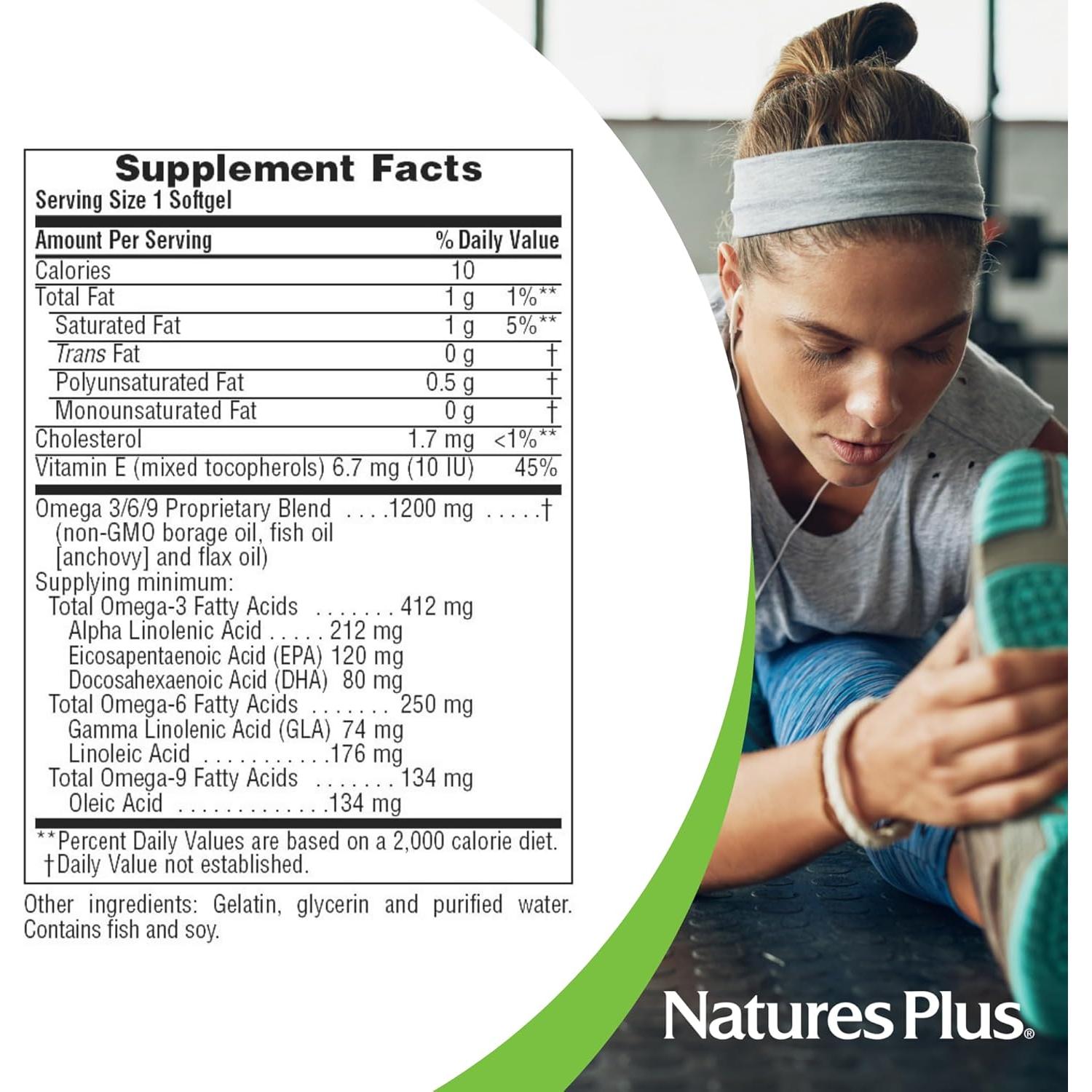 Suplemento Omega 3 6 9 Natures Plus 1200 mg 60 Softgels