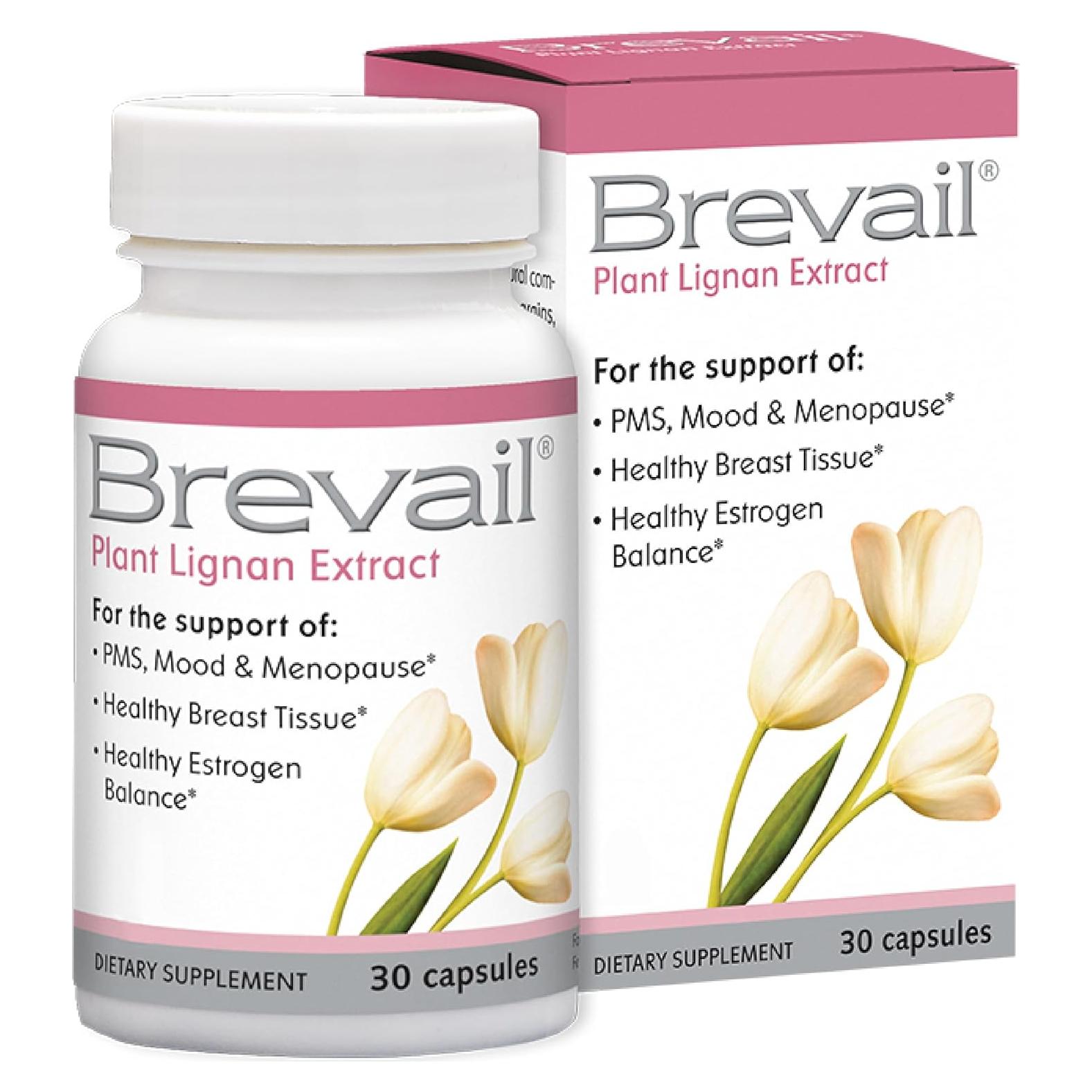 Cápsulas Brevail Barlean's 50mg Lignanos SDG Salud Seno 30u