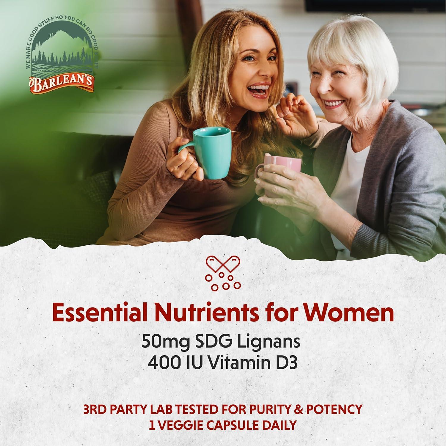 Cápsulas Brevail Barlean's 50mg Lignanos SDG Salud Seno 30u