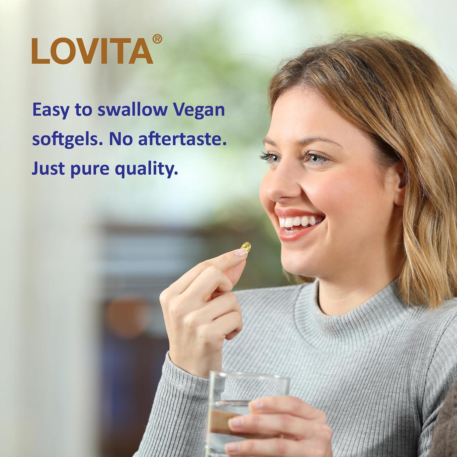 Aceite de Semilla de Lino Lovita 1500mg Omega-3 Vegano 180 Gelatinas