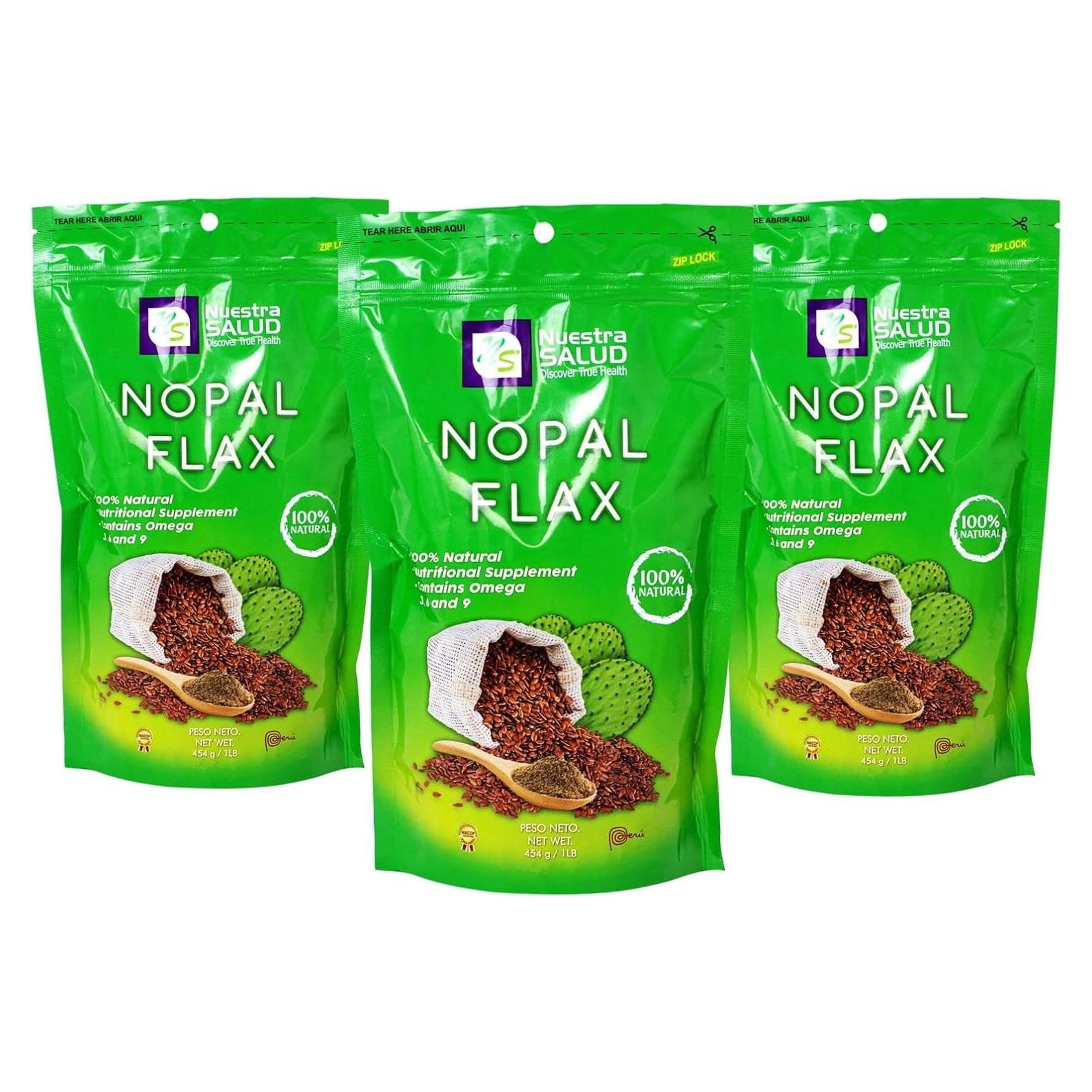 Nopal Linaza Plus 3 bolsas de 454g - Fibra y Salud Digestiva