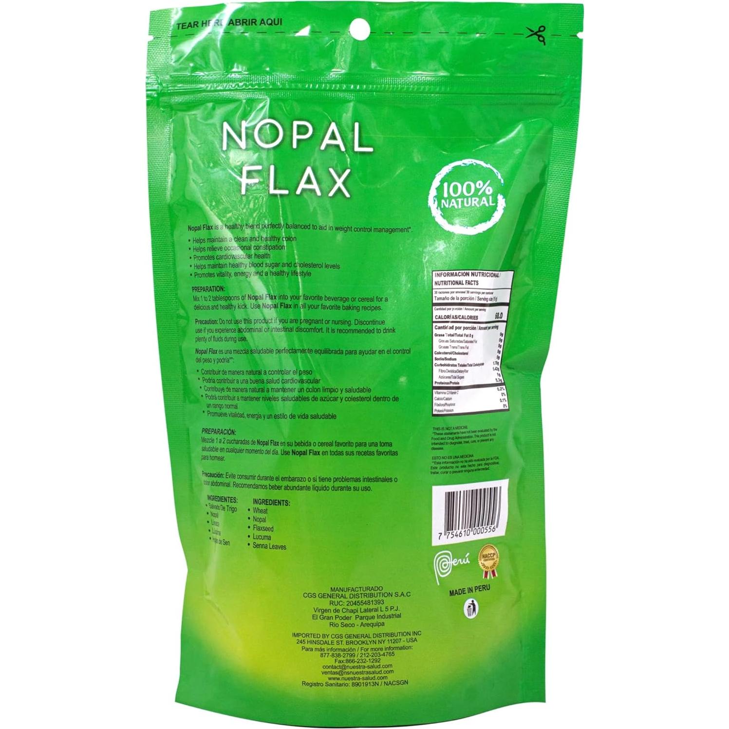 Nopal Linaza Plus 3 bolsas de 454g - Fibra y Salud Digestiva