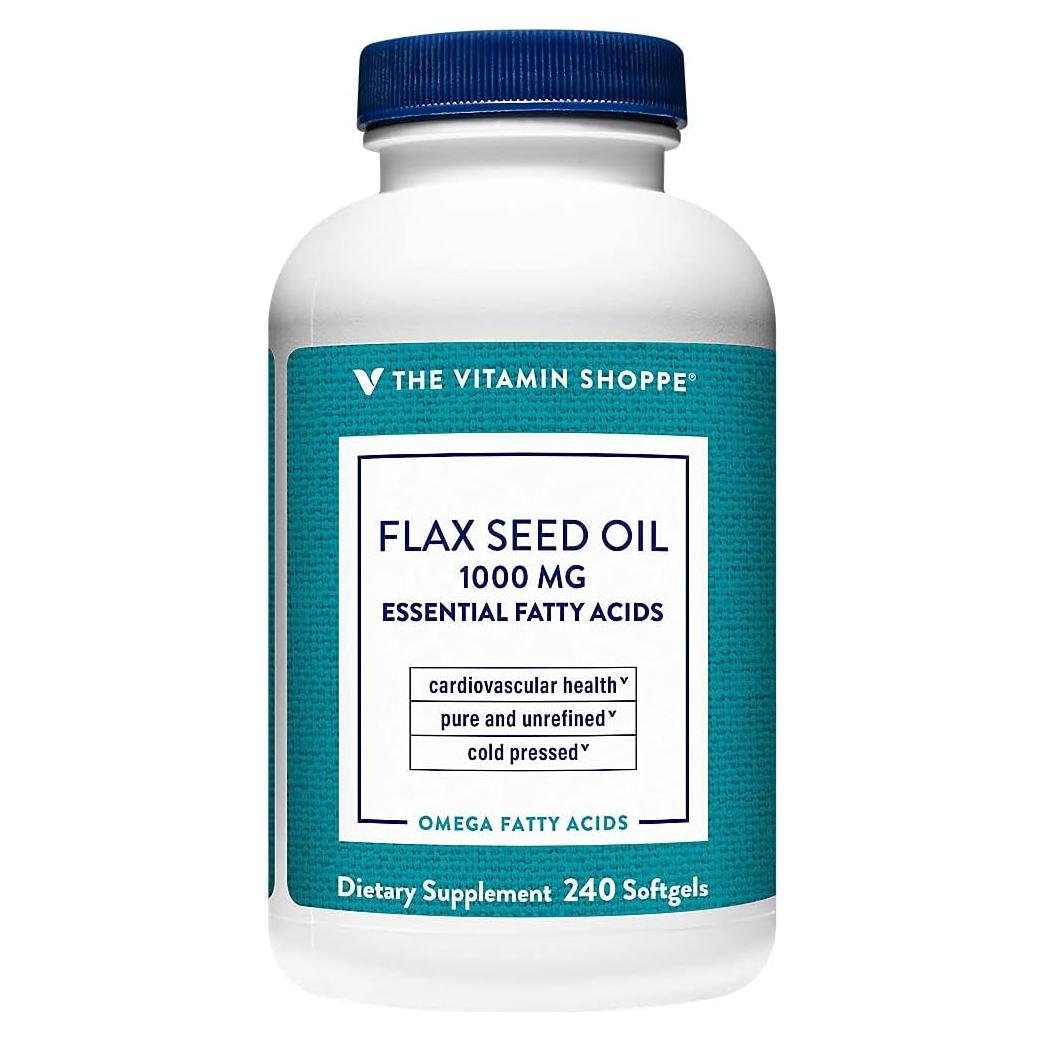 Aceite de Semilla de Lino Orgánico The Vitamin Shoppe 1000mg 240 Cápsulas