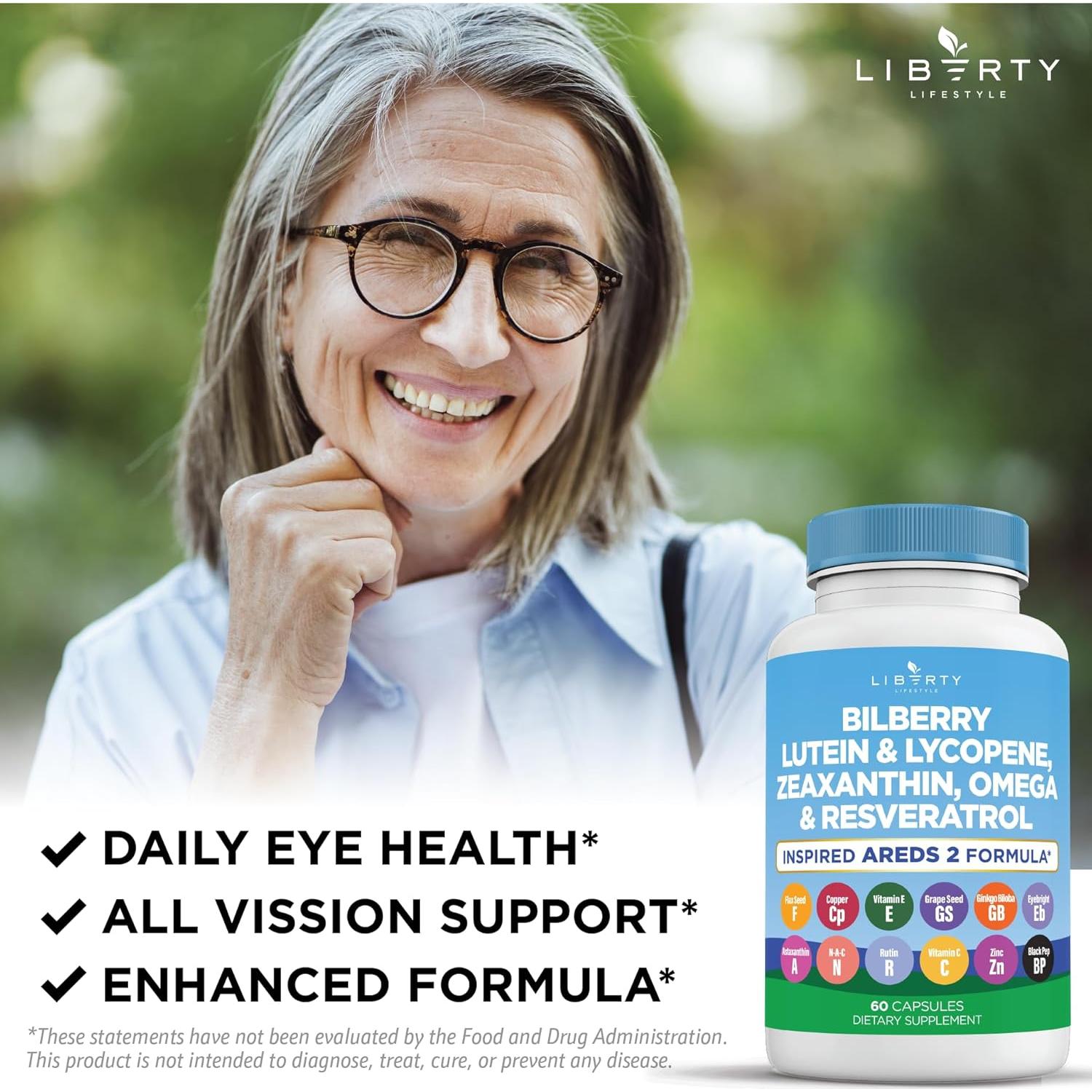 Vitaminas Oculares AREDS 2 Liberty Lifestyle - 120 Cápsulas