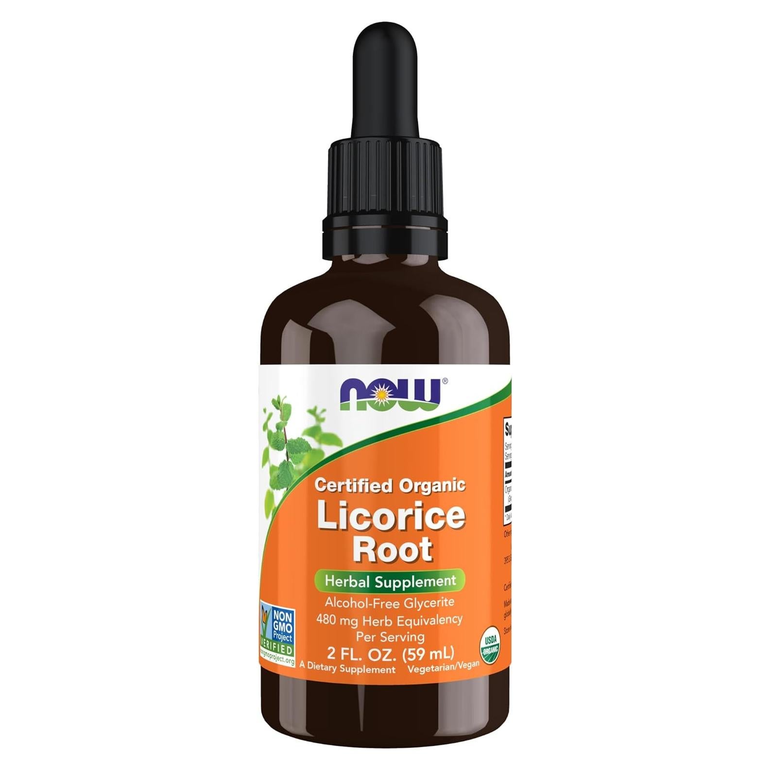 Suplemento Herbal Orgánico NOW Foods Raíz de Regaliz 60 ml