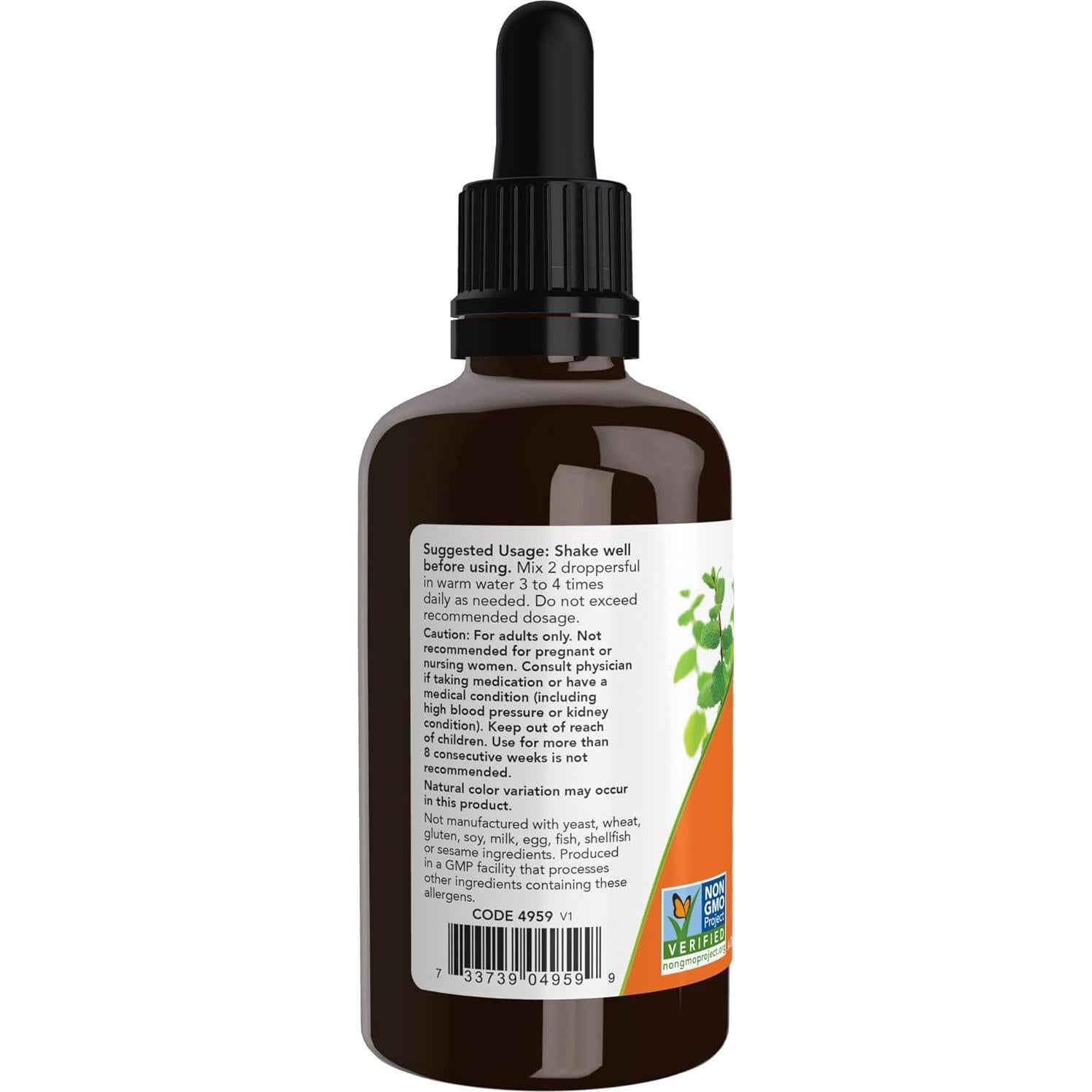 Suplemento Herbal Orgánico NOW Foods Raíz de Regaliz 60 ml