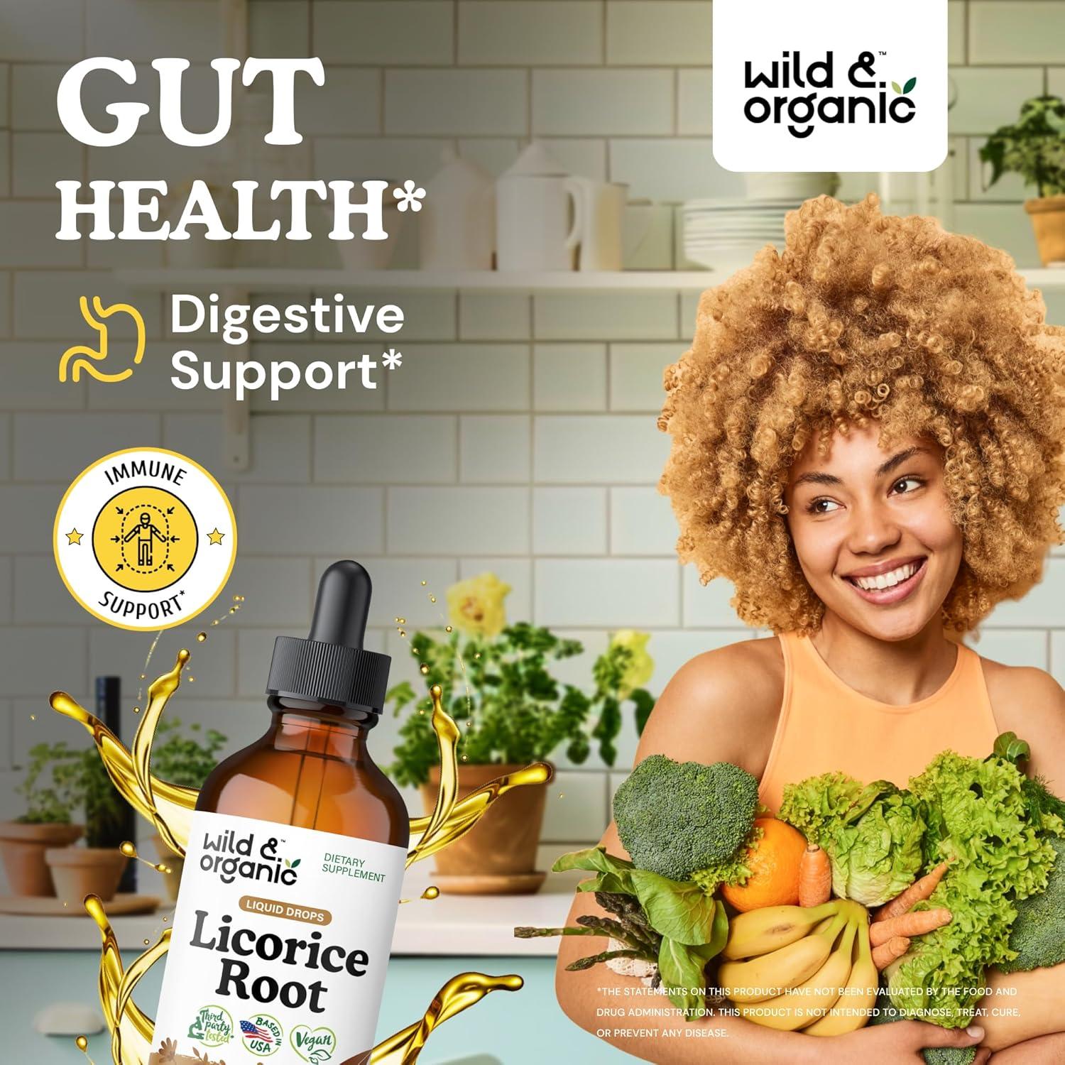 Tintura de Raíz de Regaliz Silvestre y Orgánico 118.29 ml - Suplemento Digestivo Vegano