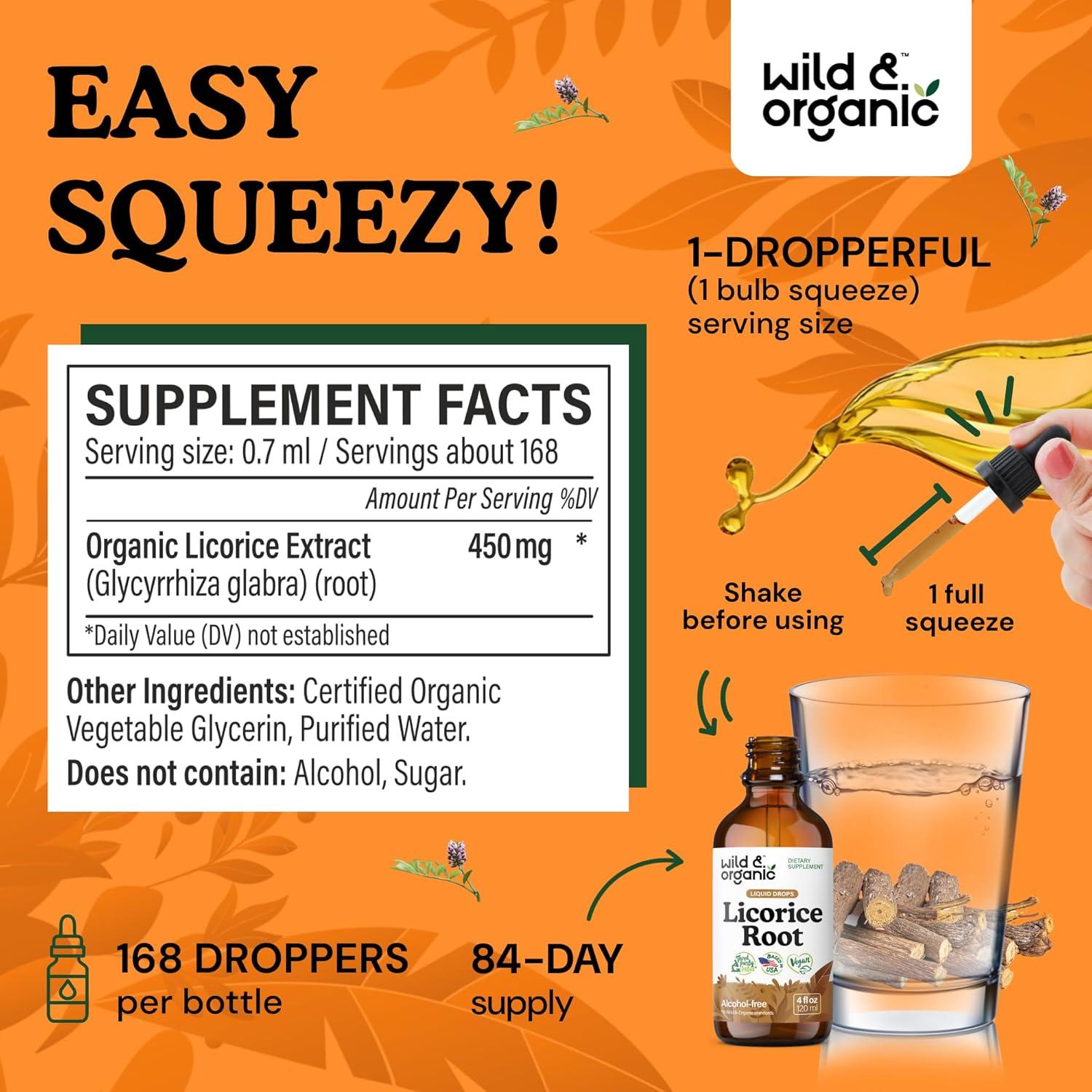 Tintura de Raíz de Regaliz Silvestre y Orgánico 118.29 ml - Suplemento Digestivo Vegano