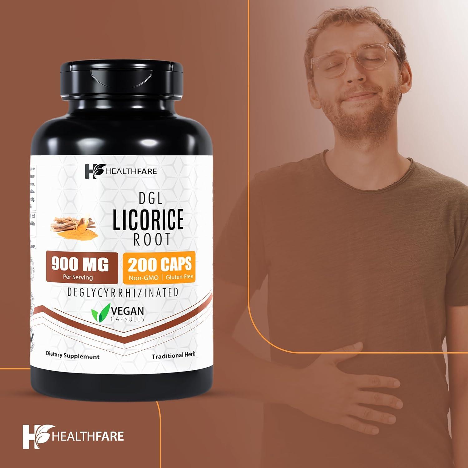 Suplemento Vegano de Regaliz HealthFare 900mg - 200 Cápsulas