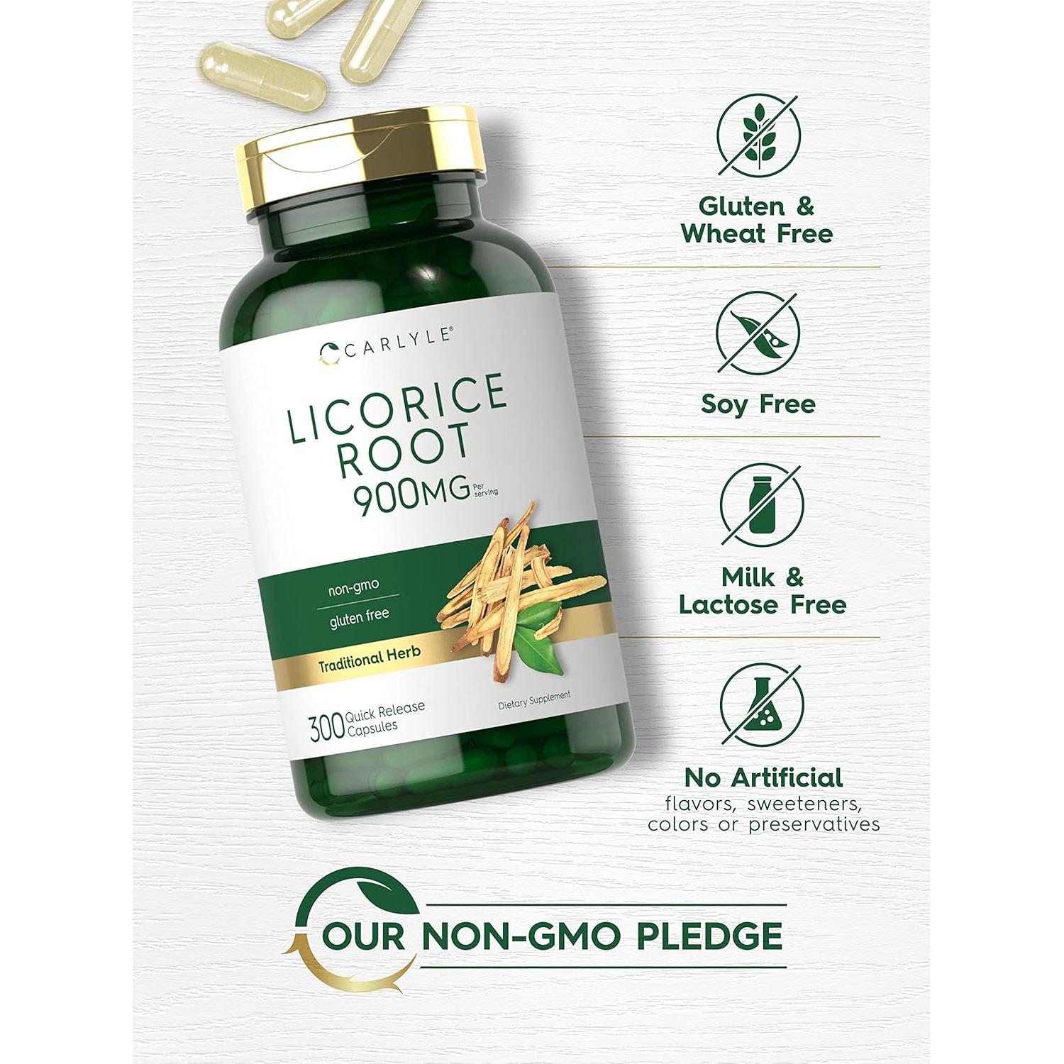 Cápsulas de Raíz de Regaliz Carlyle 900mg - Suplemento Natural