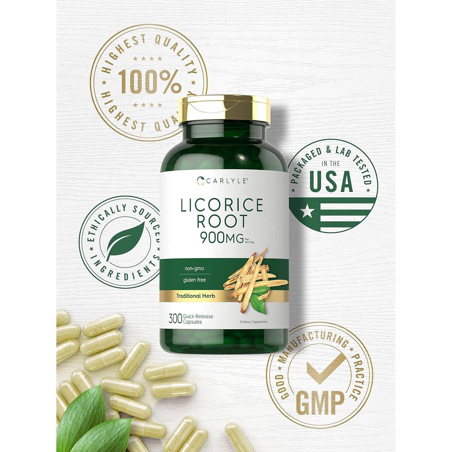 Cápsulas de Raíz de Regaliz Carlyle 900mg - Suplemento Natural