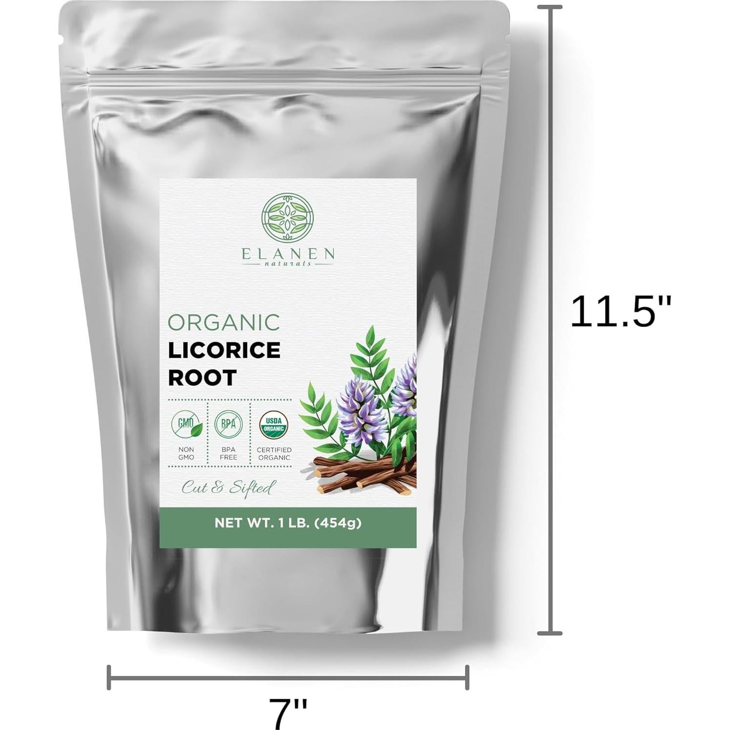 Raíz de Regaliz Orgánica 0.45 kg ELANEN Naturals Certificada