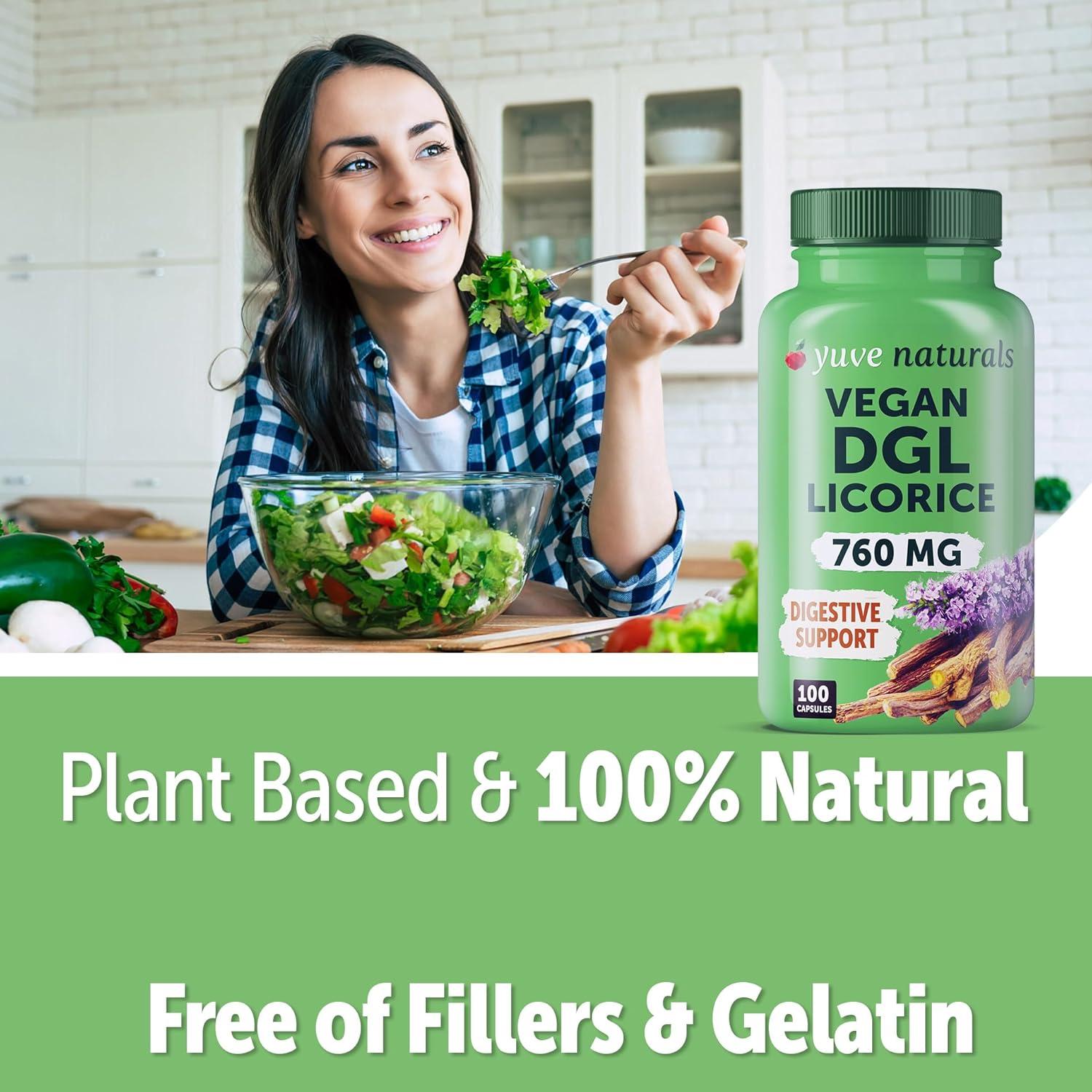 Suplemento Vegano Yuve DGL Regaliz 760mg 100 Cápsulas