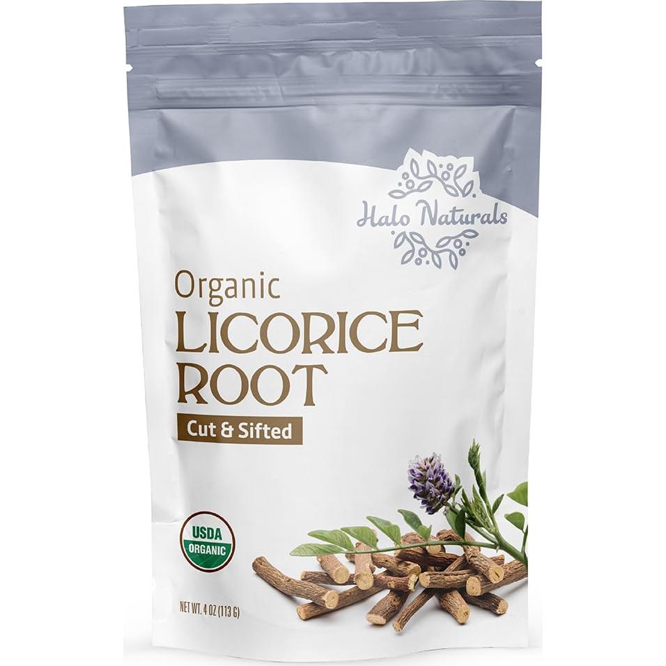 Raíz de Regaliz Orgánica Halo Naturals 113.4g Certificada USDA