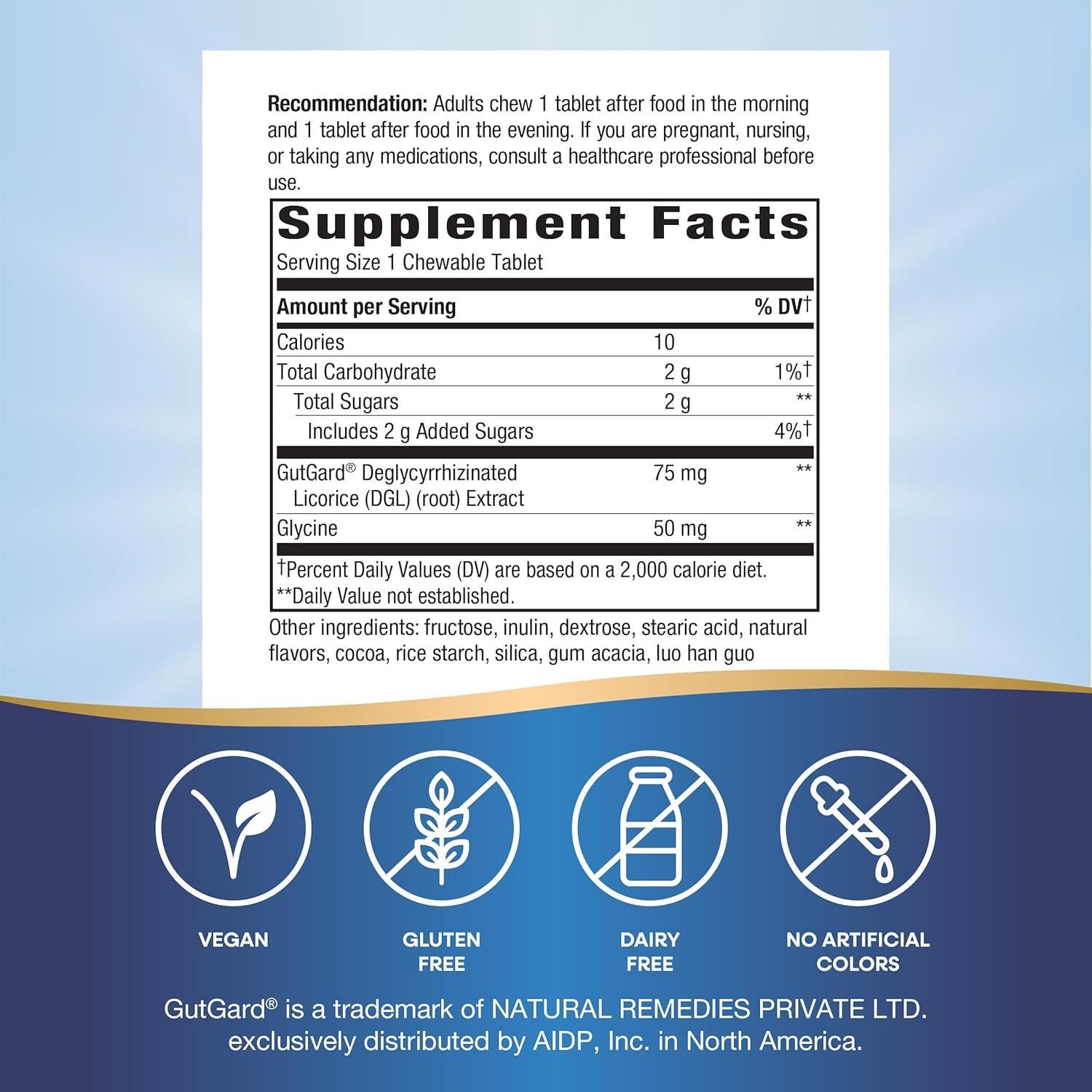 DGL Ultra Nature's Way - Alivio Digestivo Vegano - 90 Tabletas