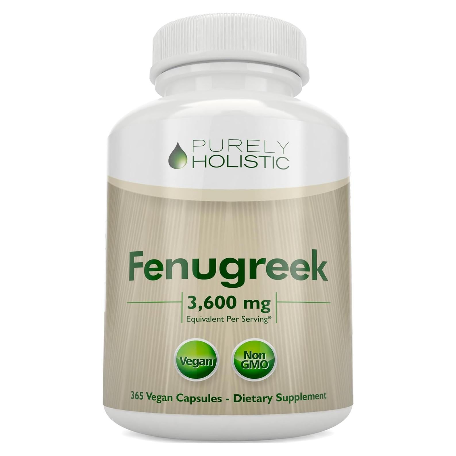Cápsulas de Fenogreco Purely Holistic 3600mg - 365 Veganas