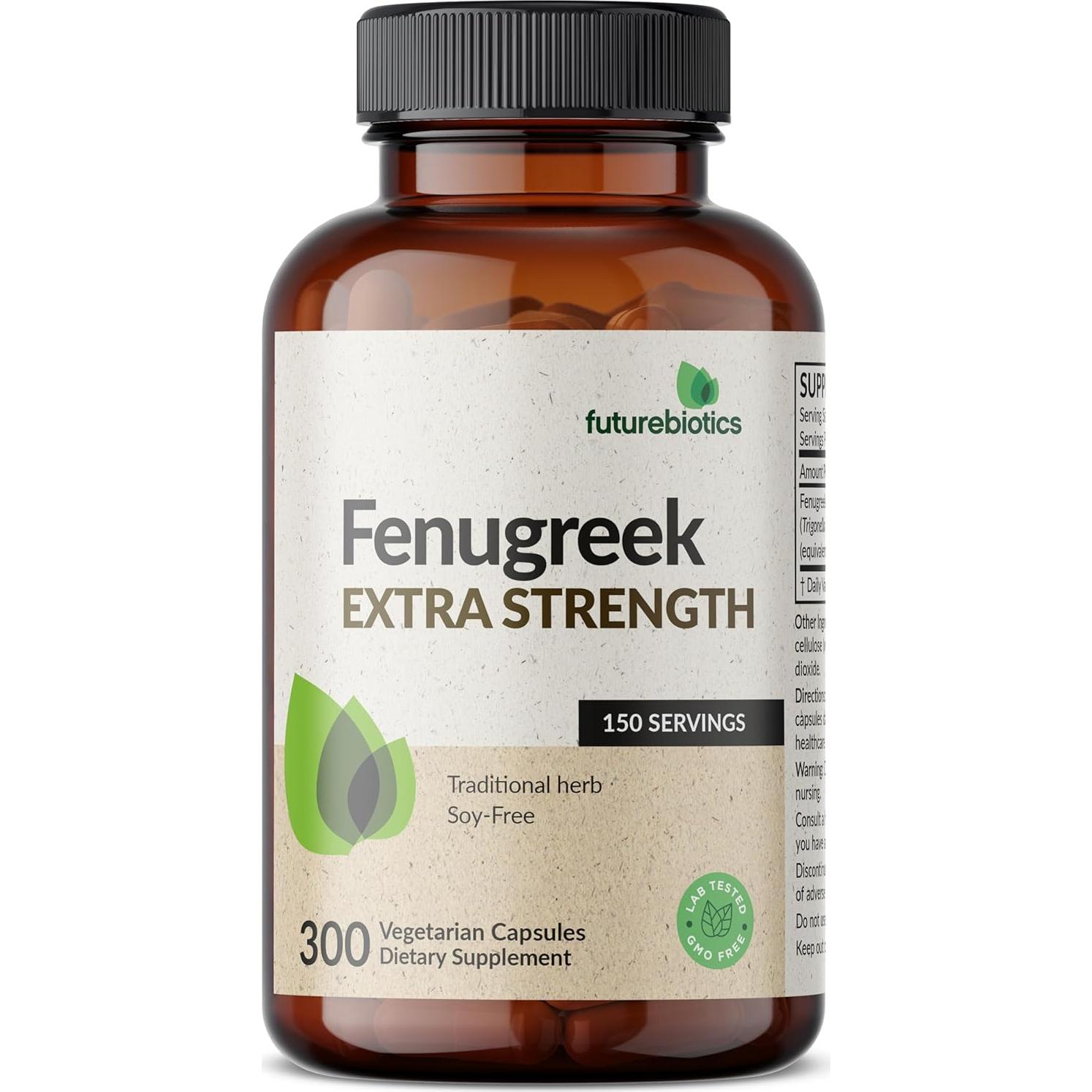 Futurebiotics Fenogreco Extra Fuerte 2400 MG 300 Cápsulas Veganas