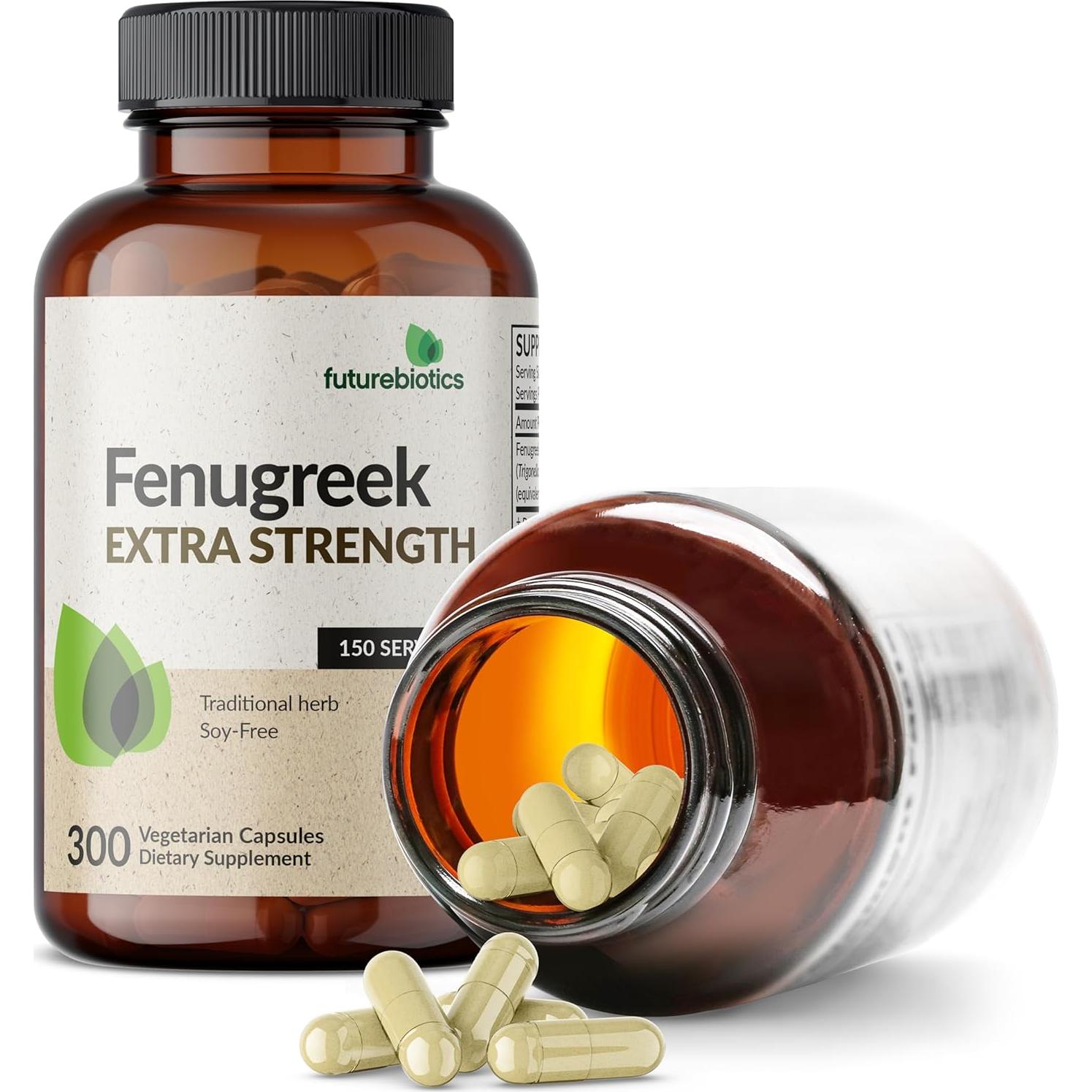Futurebiotics Fenogreco Extra Fuerte 2400 MG 300 Cápsulas Veganas