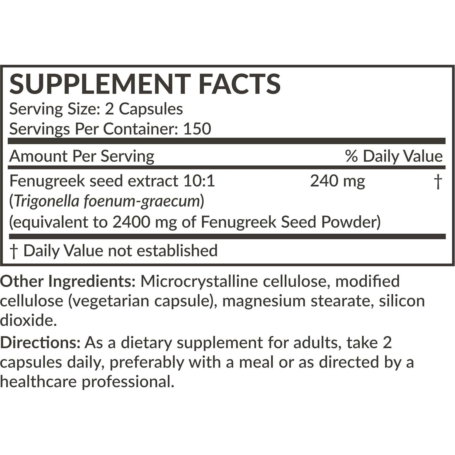 Futurebiotics Fenogreco Extra Fuerte 2400 MG 300 Cápsulas Veganas